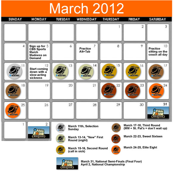 March Madness Calendar