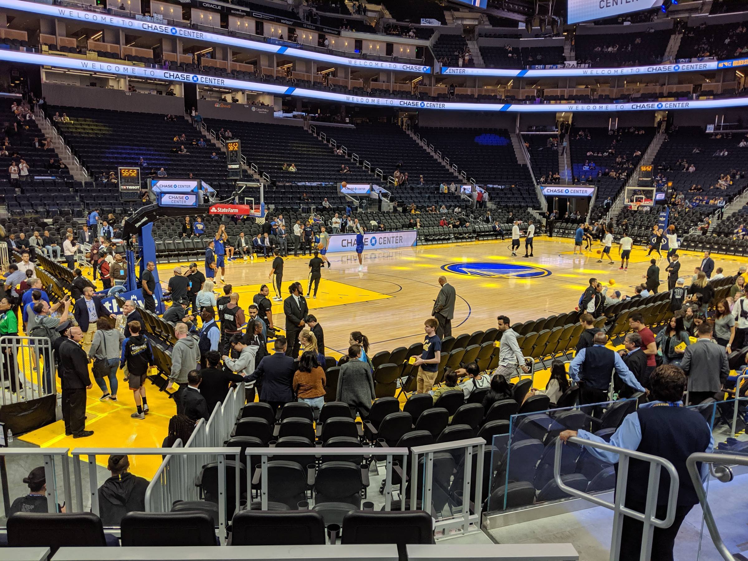 view from courtside lounges