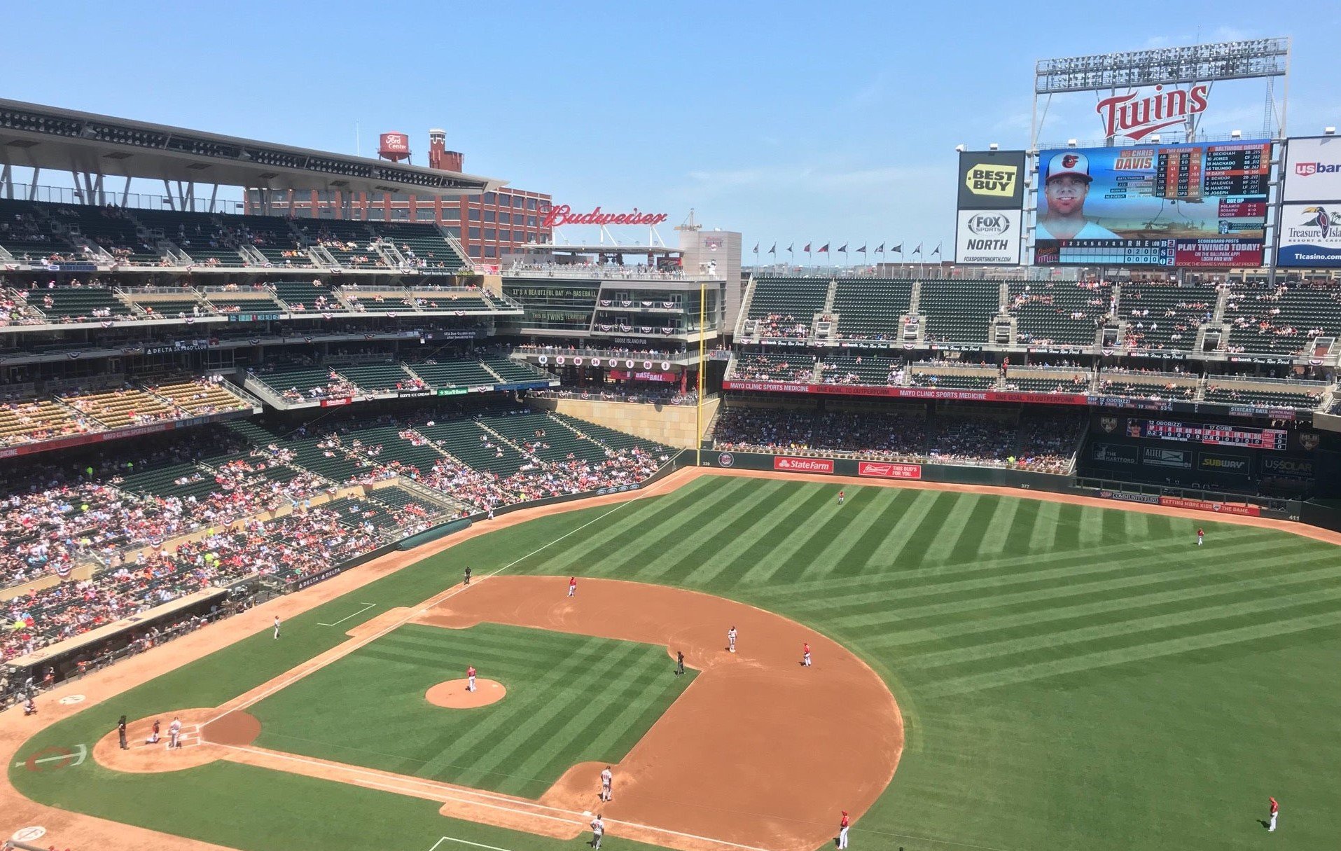 sunny day game at Target Field
