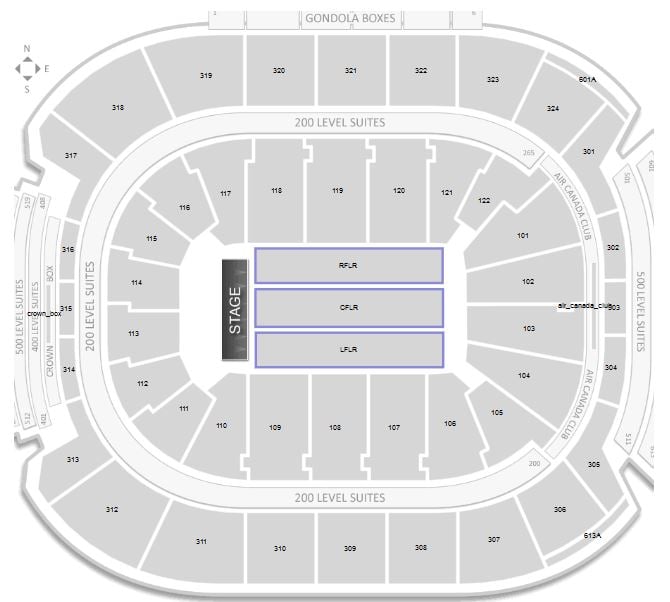 Air Canada Centre Floor Sections