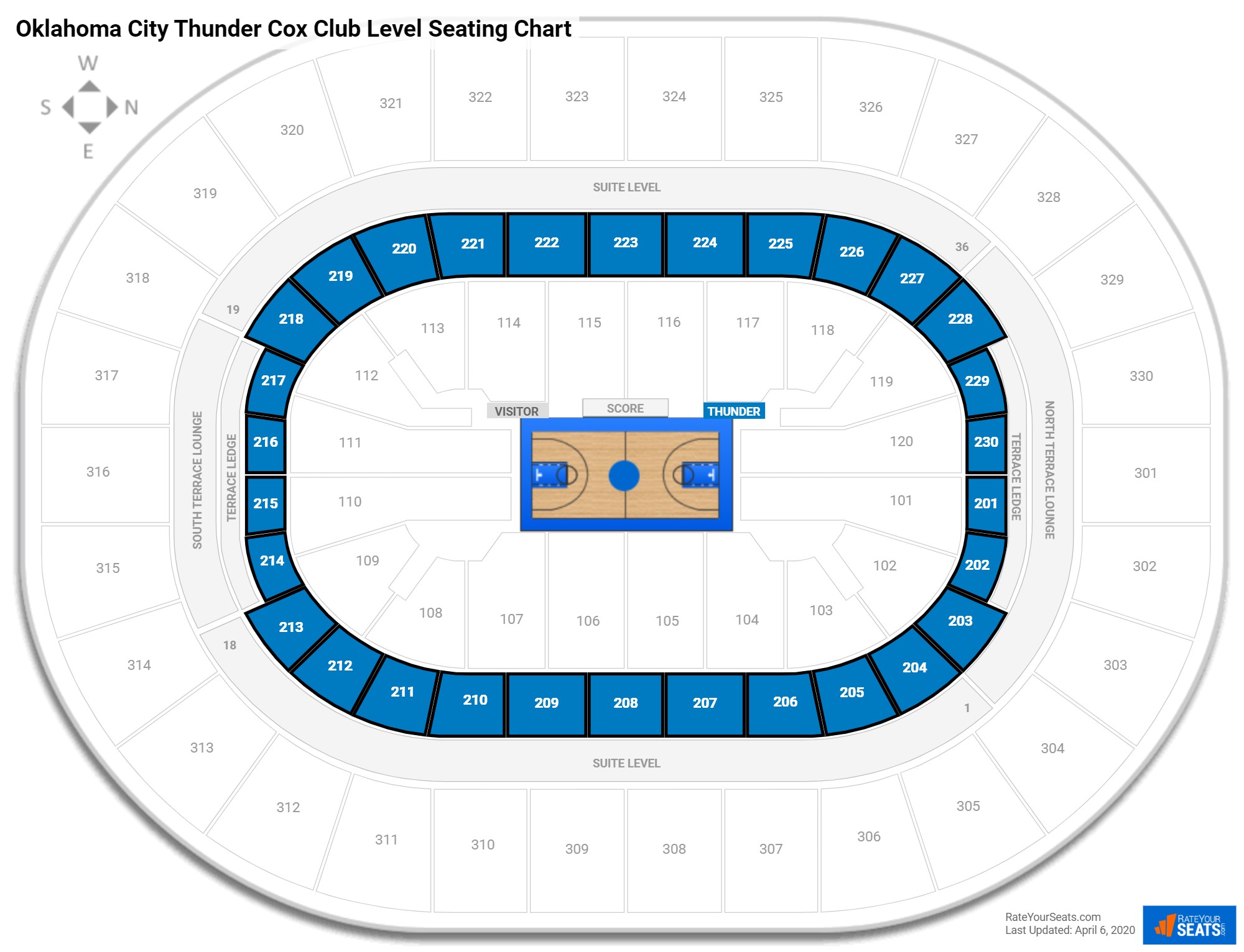 club and premium seating at chesapeake energy arena chesapeake energy arena seating chart pbr
