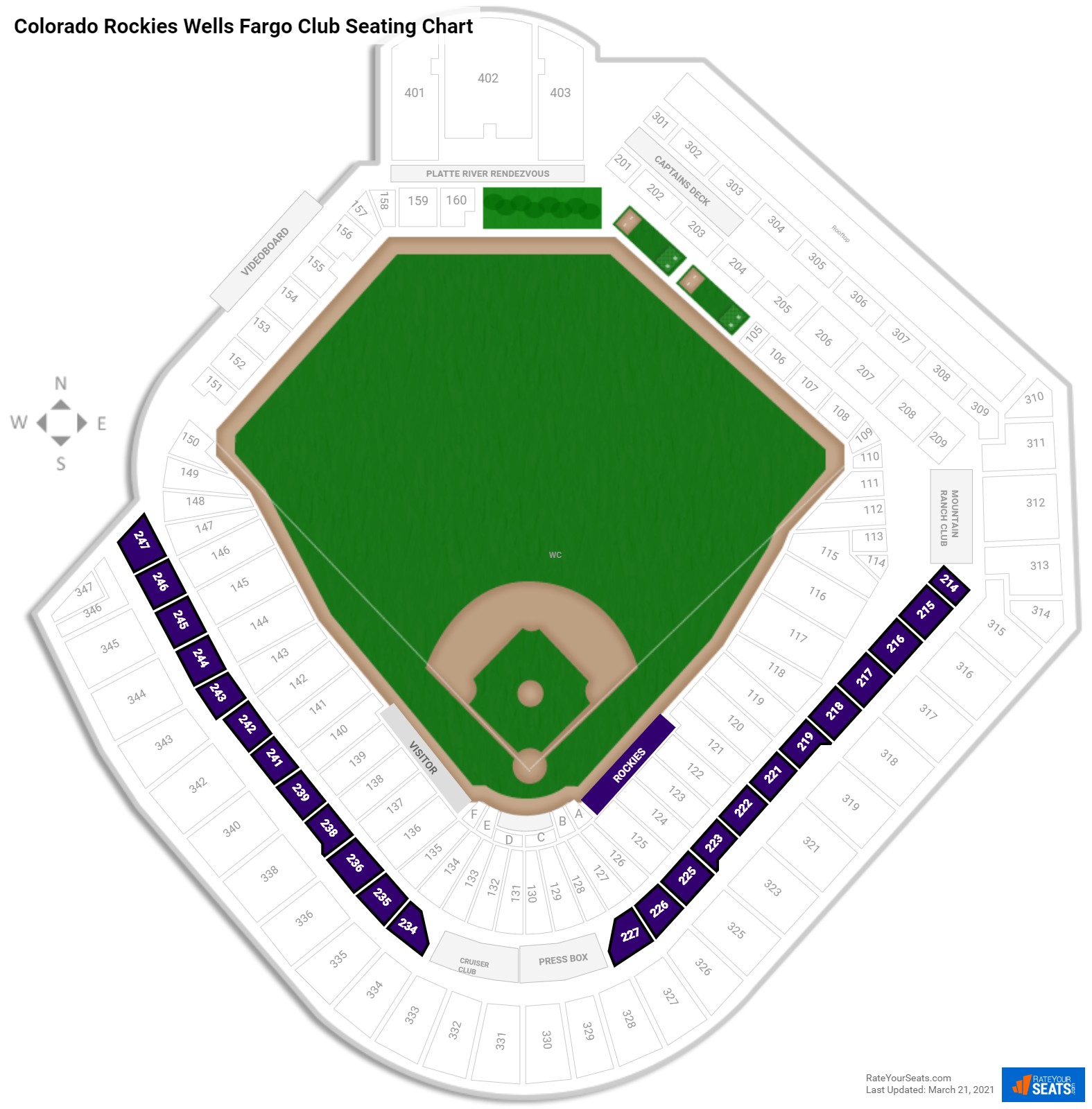 Detailed Coors Field Seating Chart