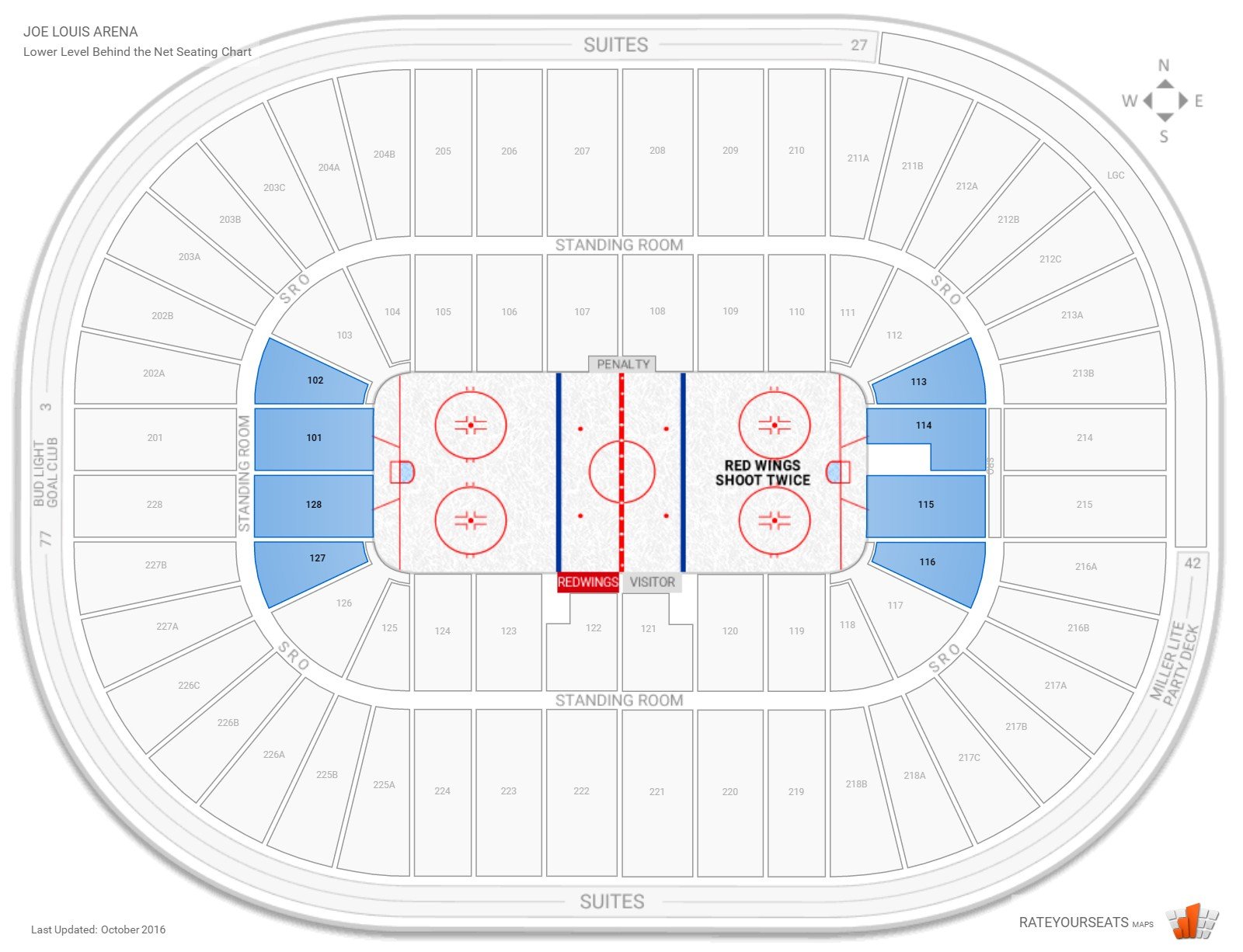 Joe Louis Arena Hockey Seating Chart Sayota