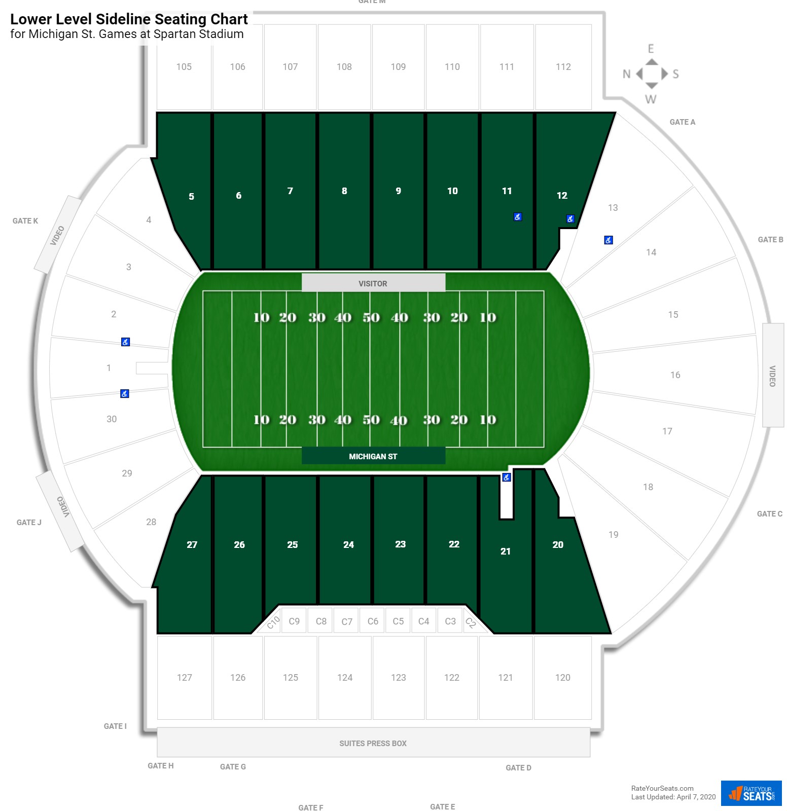 Spartan Stadium East Lansing Seating Chart