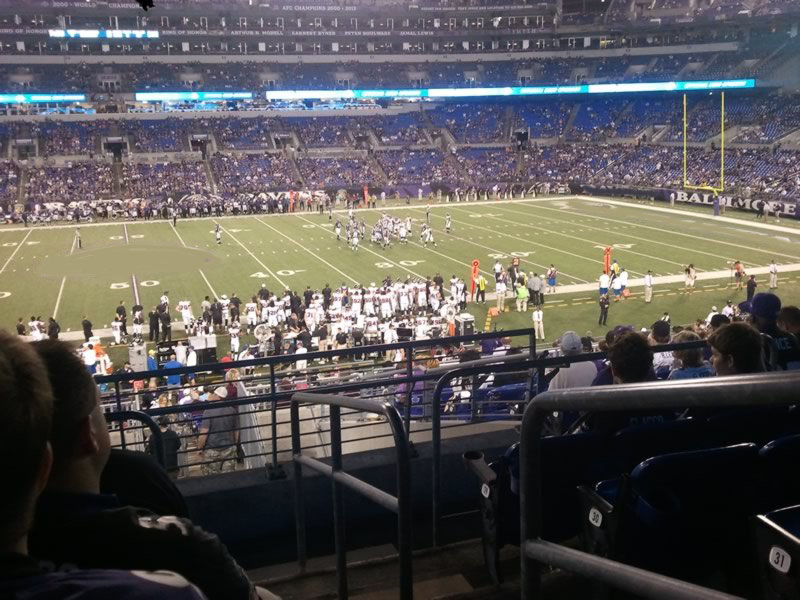 section 100, row 33 seat view  for football - m&t bank stadium