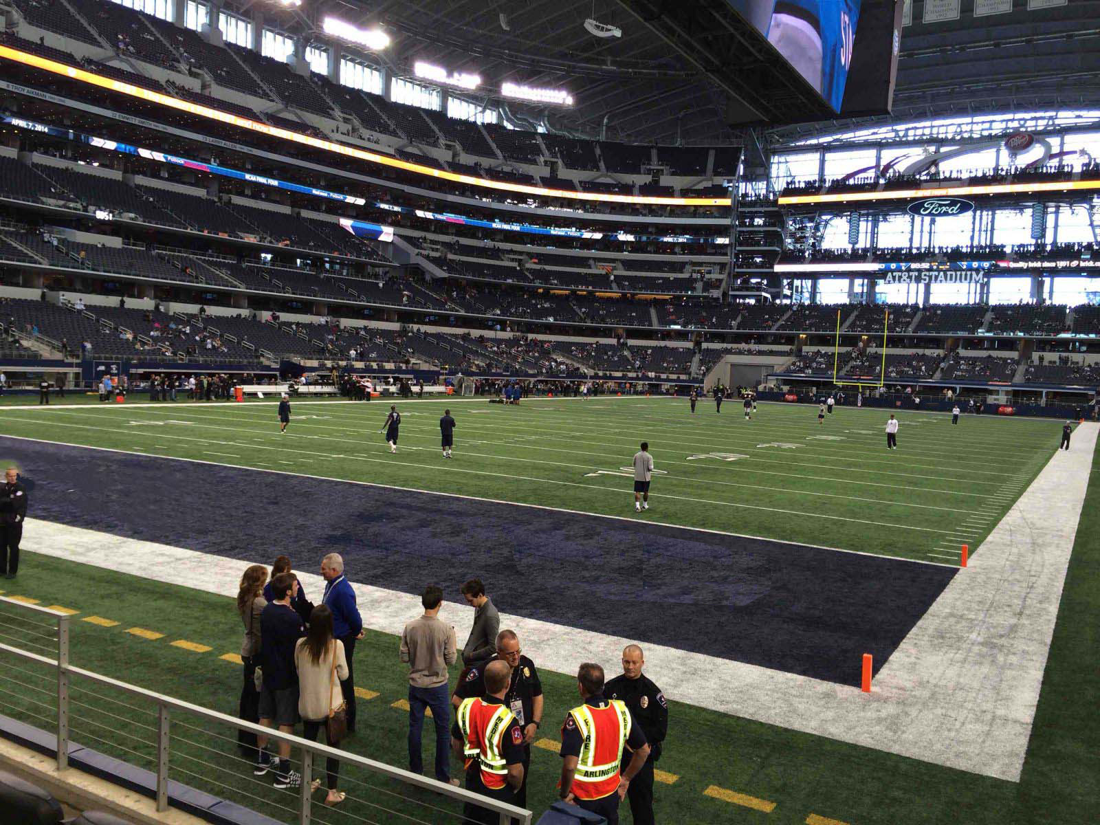 section 120, row 8 seat view  for football - at&t stadium (cowboys stadium)