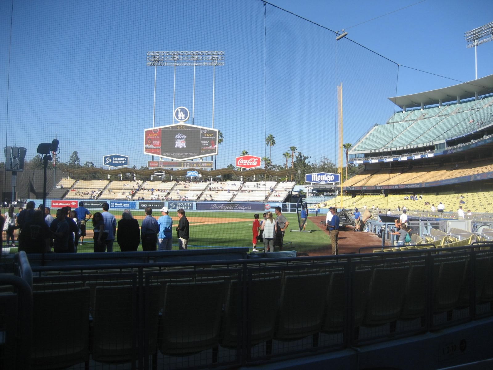 Right behind homeplate! Dodger Stadium Section 1 Review