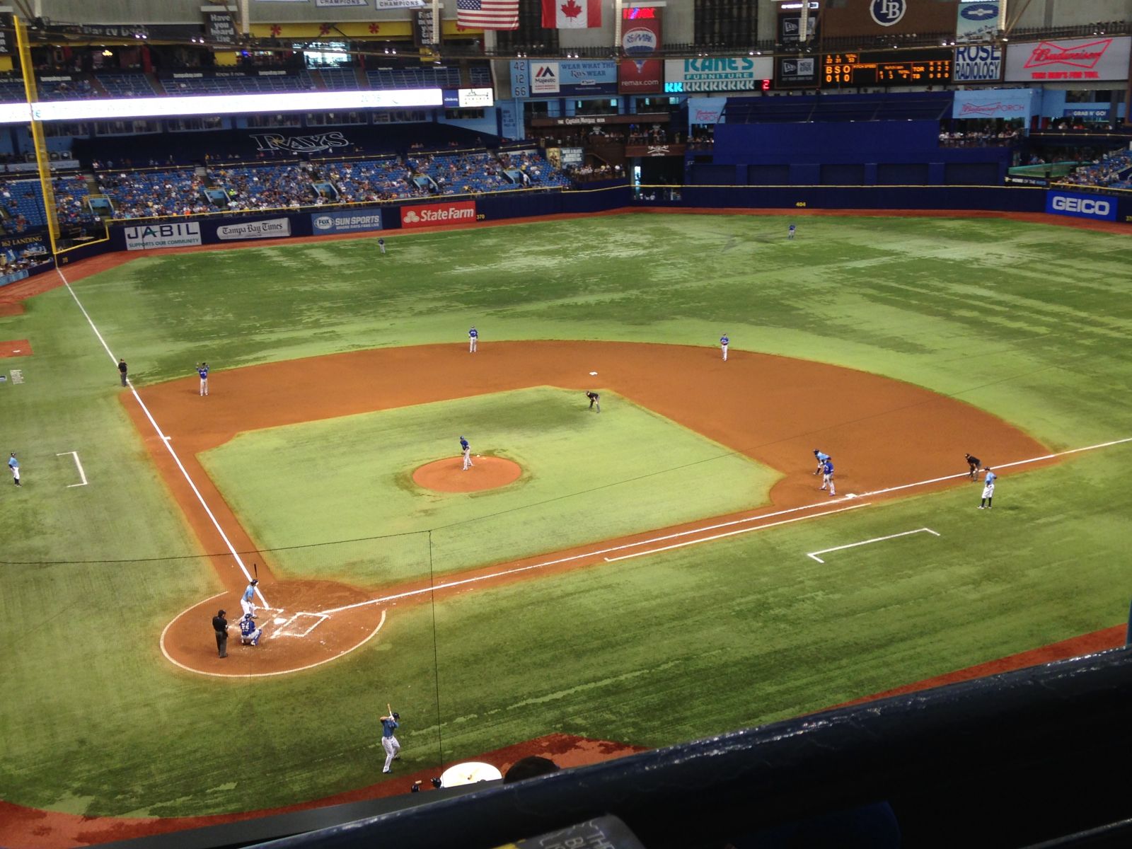 section 306, row wch seat view  for baseball - tropicana field