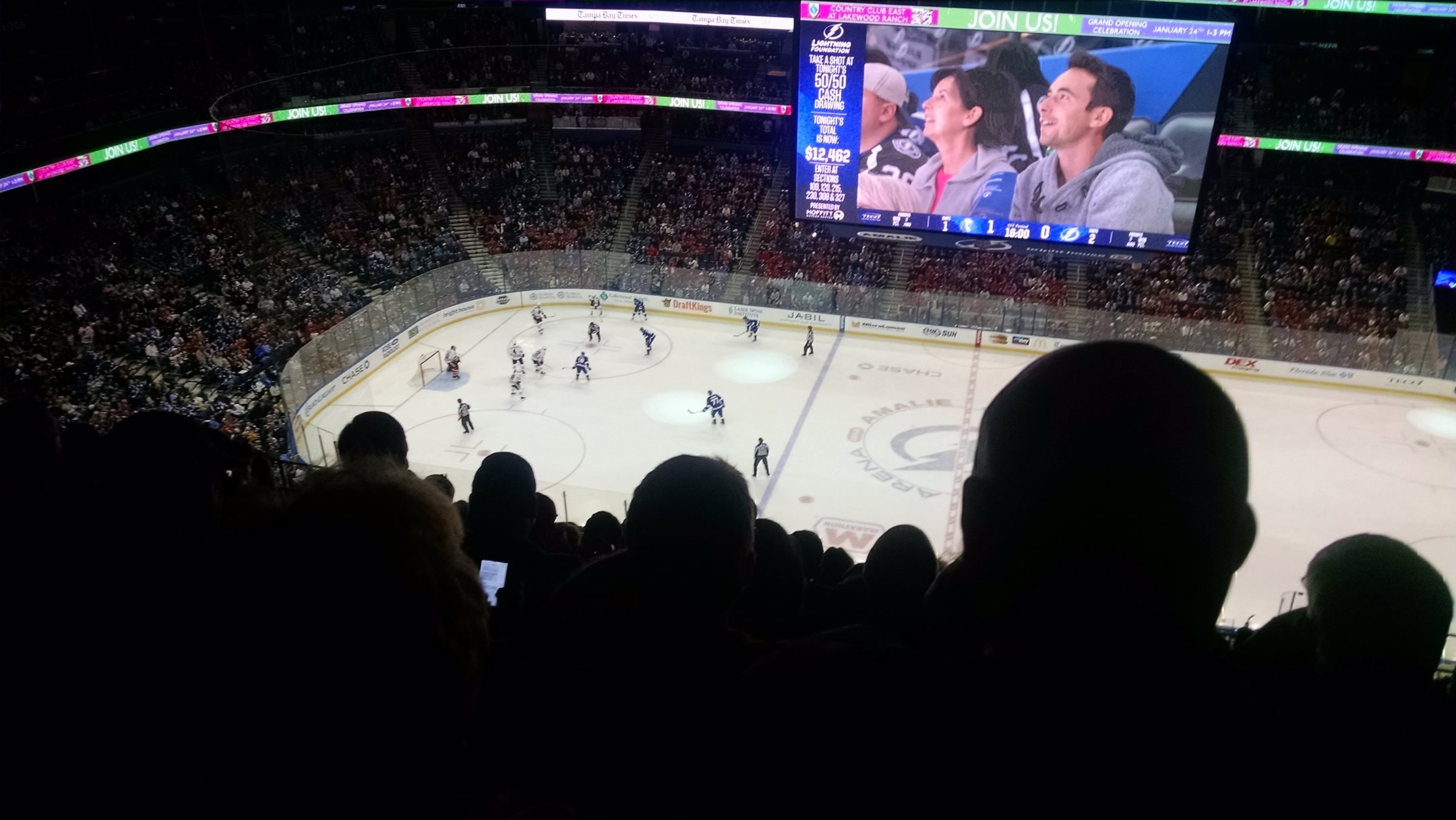 Center Ice in the Upper Level Amalie Arena Section 301 Review