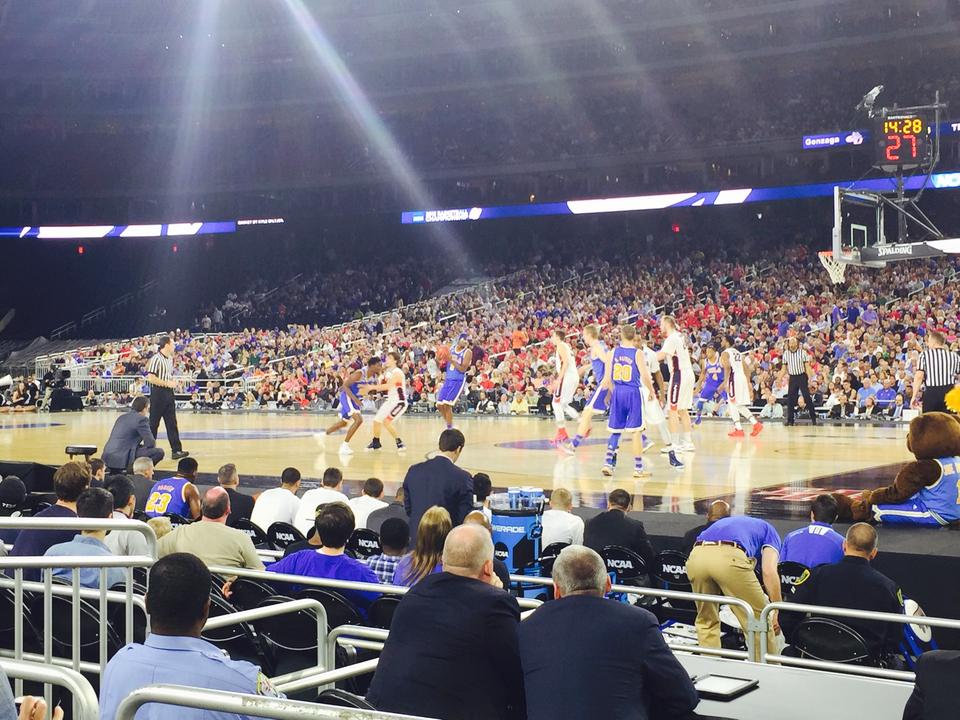 section 124, row 6 seat view  for basketball - nrg stadium