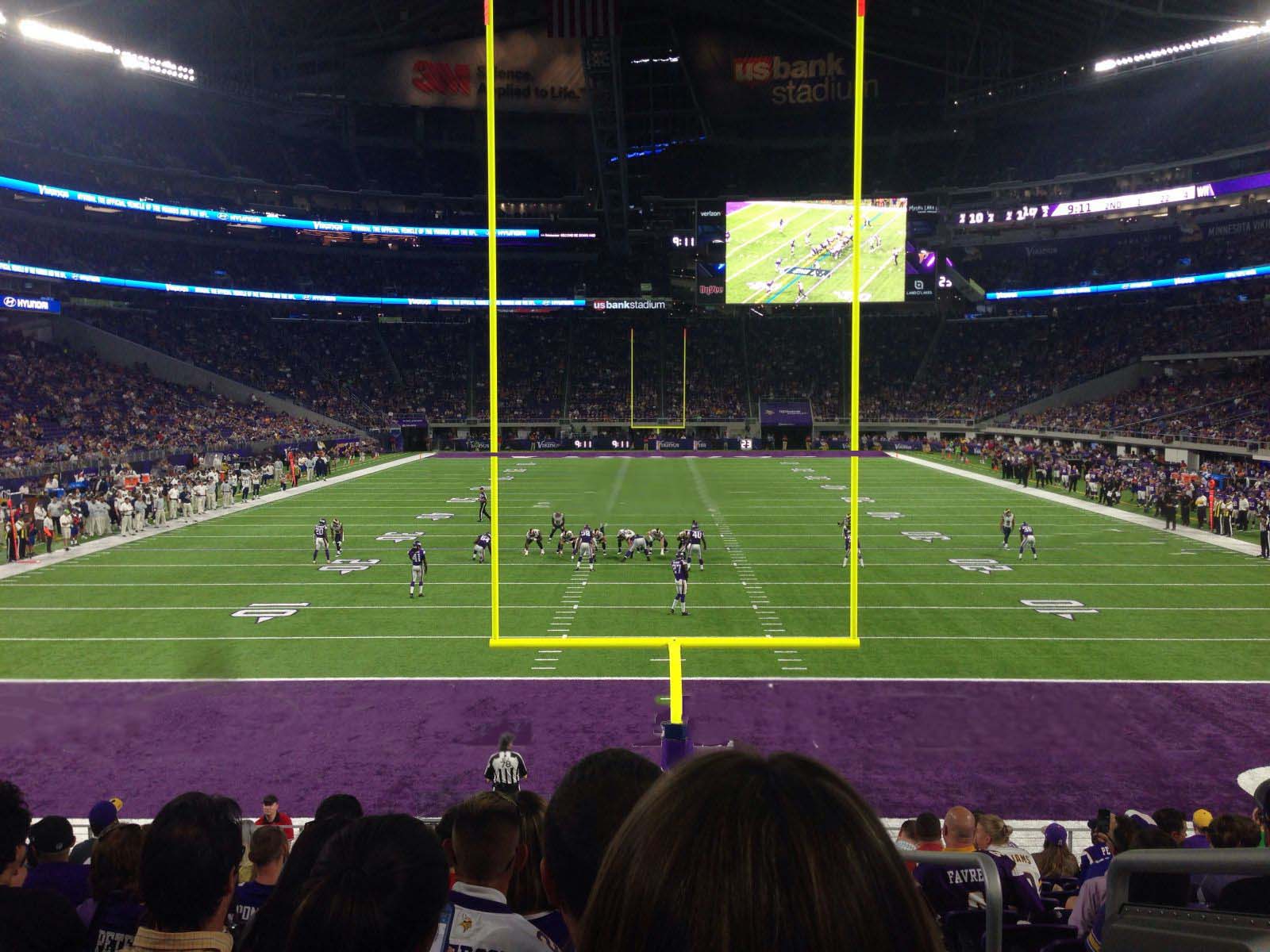 section 142, row 13 seat view  for football - u.s. bank stadium
