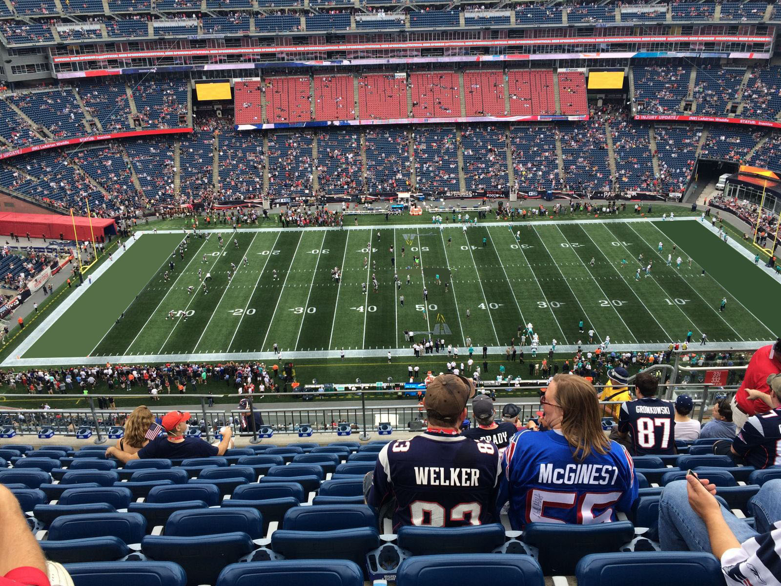 section 332, row 16 seat view  for football - gillette stadium