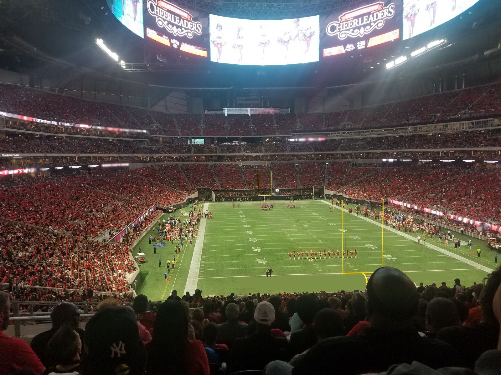 section 102, row 58 seat view  for football - mercedes-benz stadium