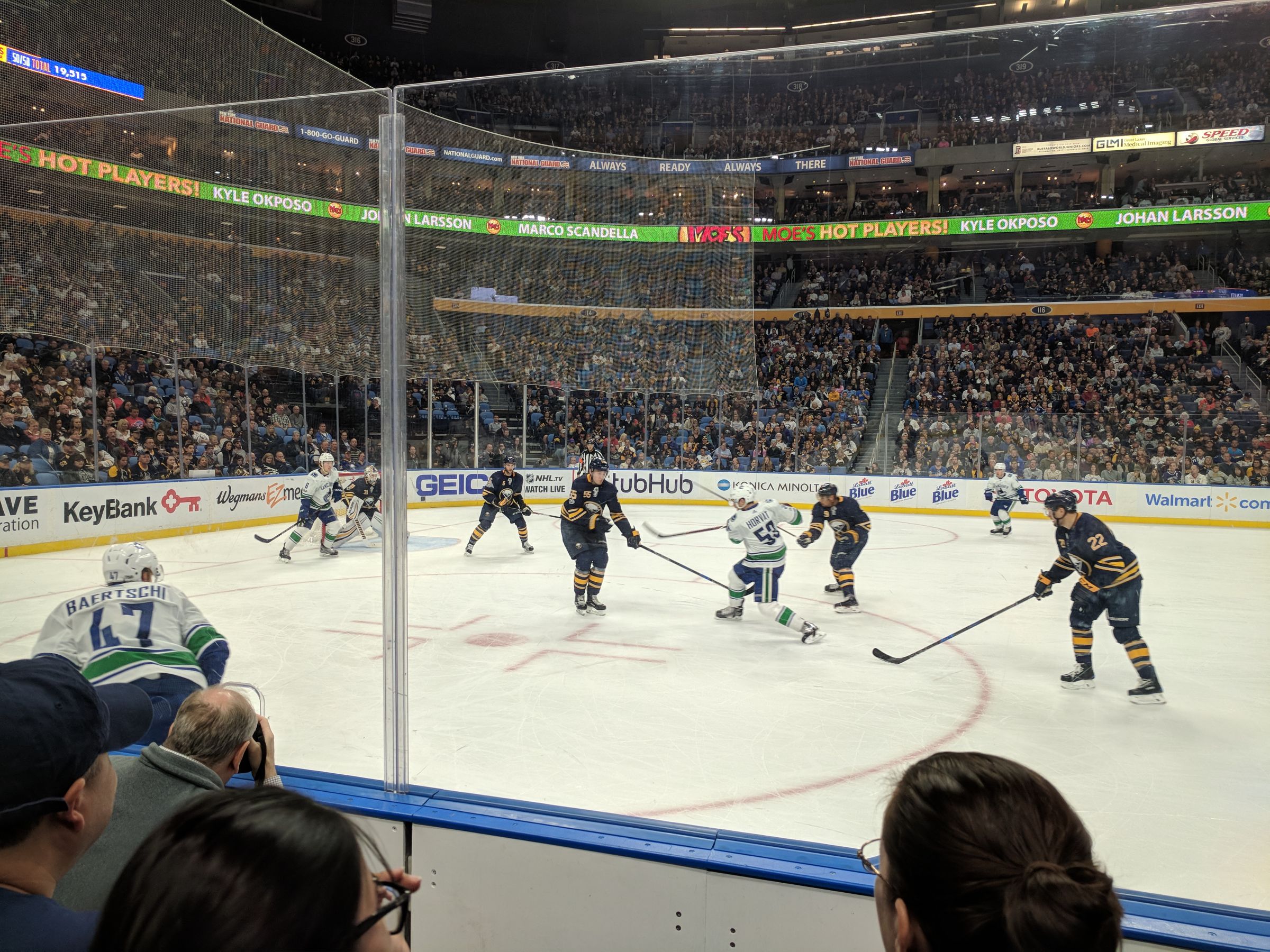 section 106, row 3 seat view  for hockey - keybank center