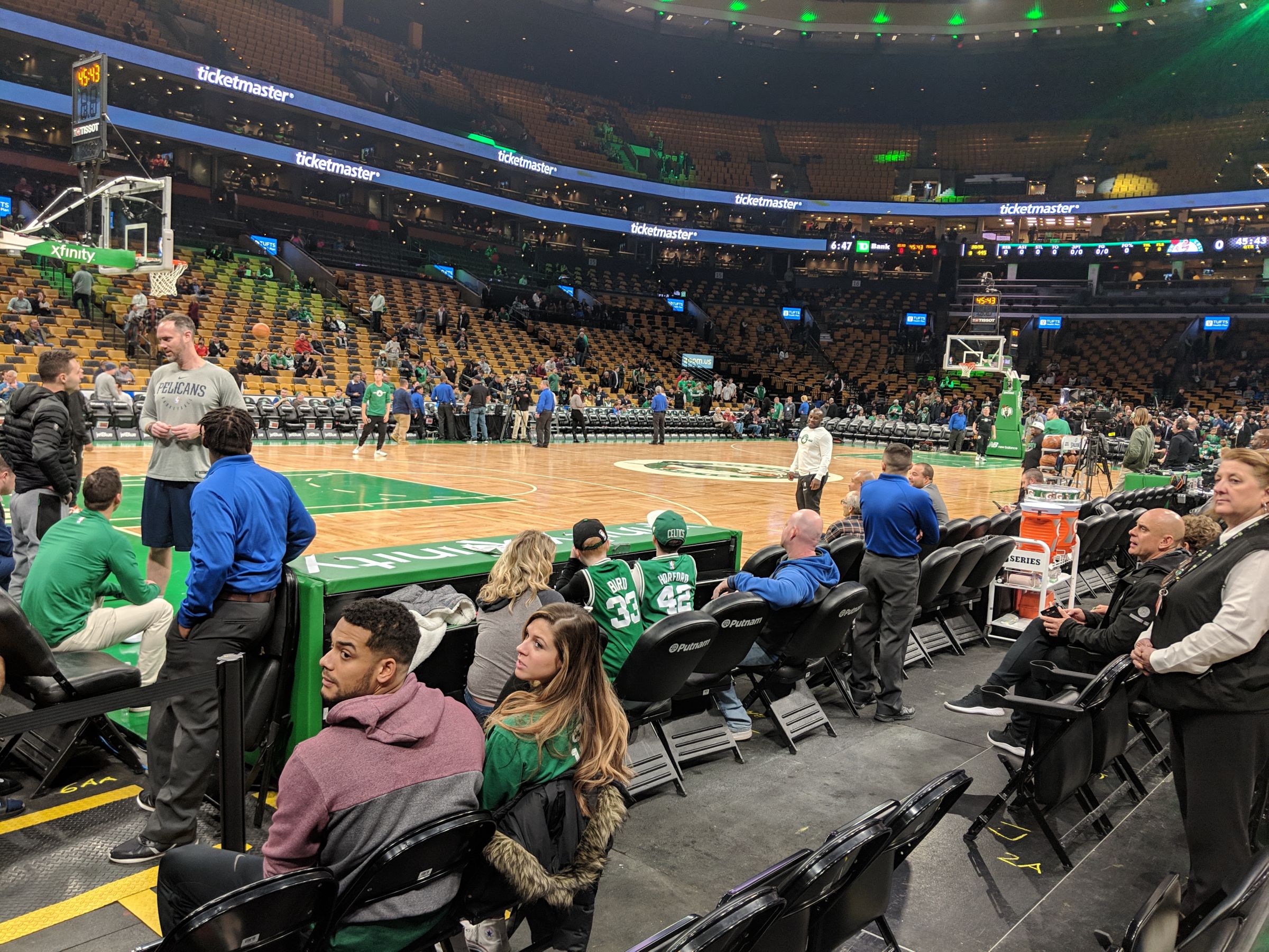 floor 3, row bb seat view  for basketball - td garden