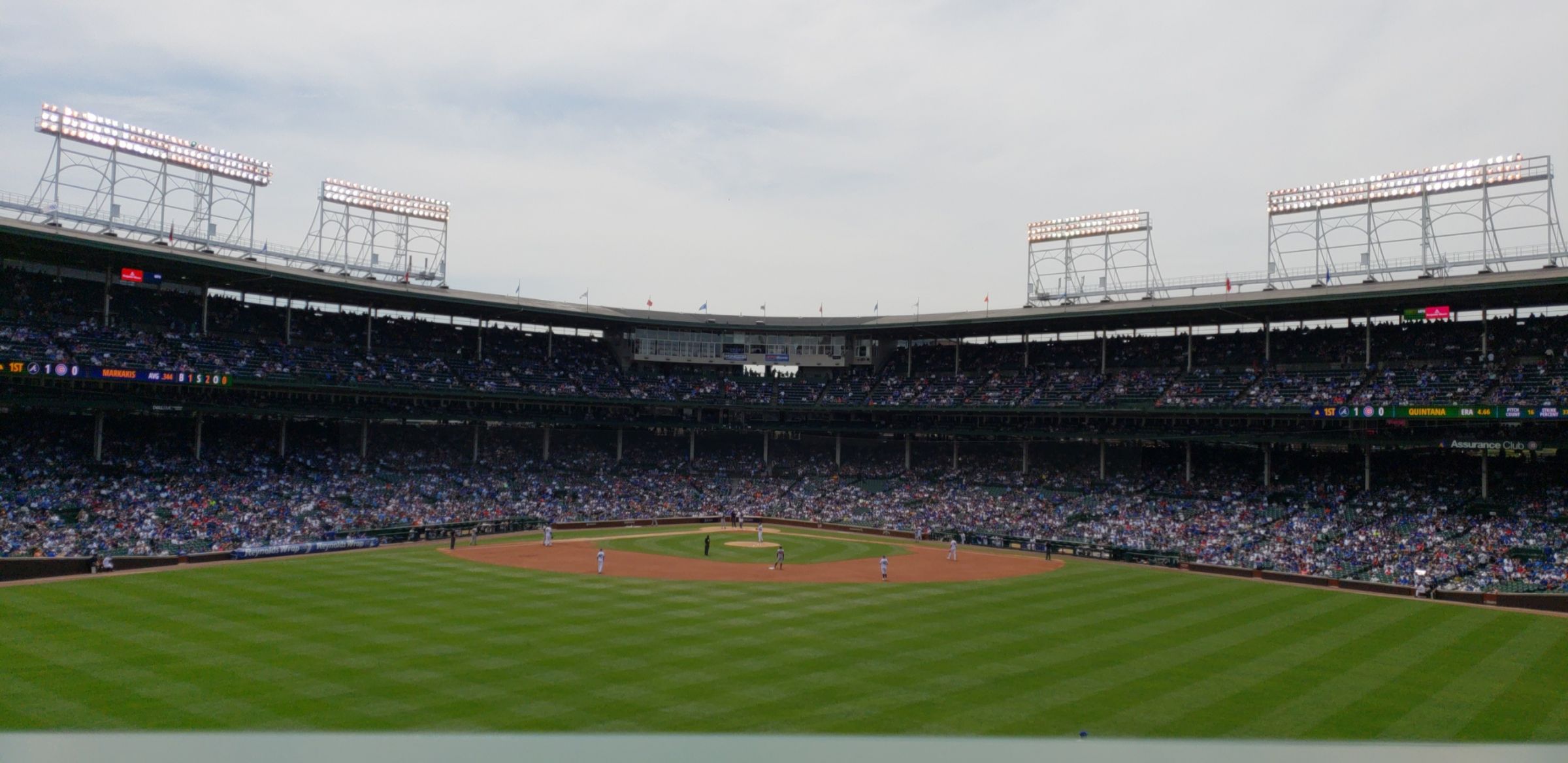 bleachers, row ga seat view  for baseball - wrigley field
