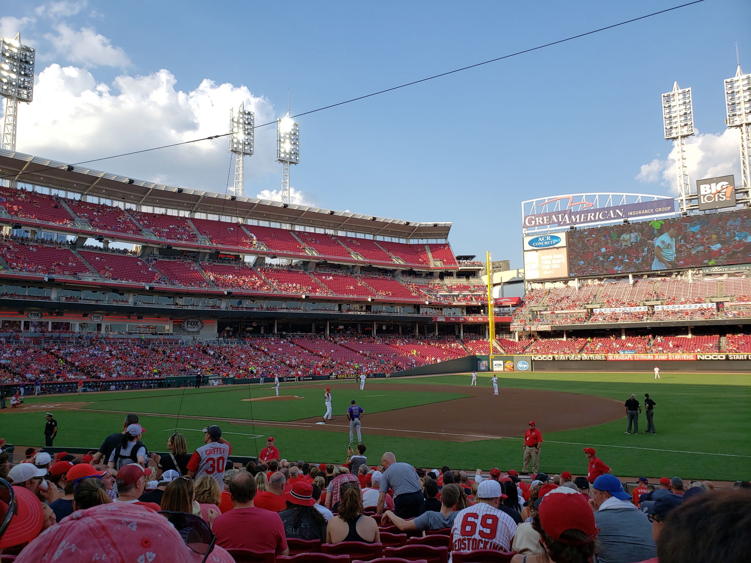 section 132, row s seat view  for baseball - great american ball park