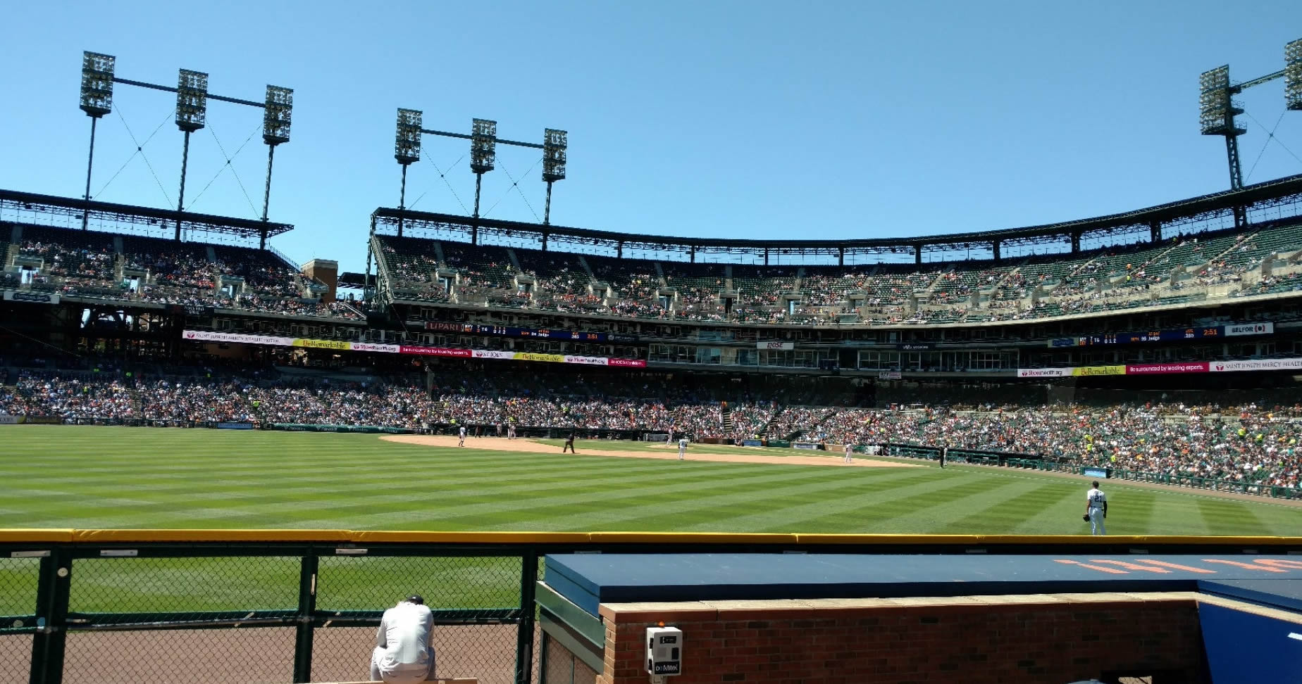 section 150, row a seat view  for baseball - comerica park