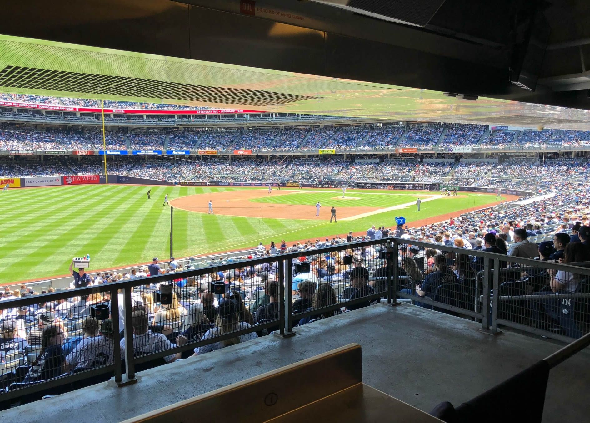 field standing room only seat view  for baseball - yankee stadium
