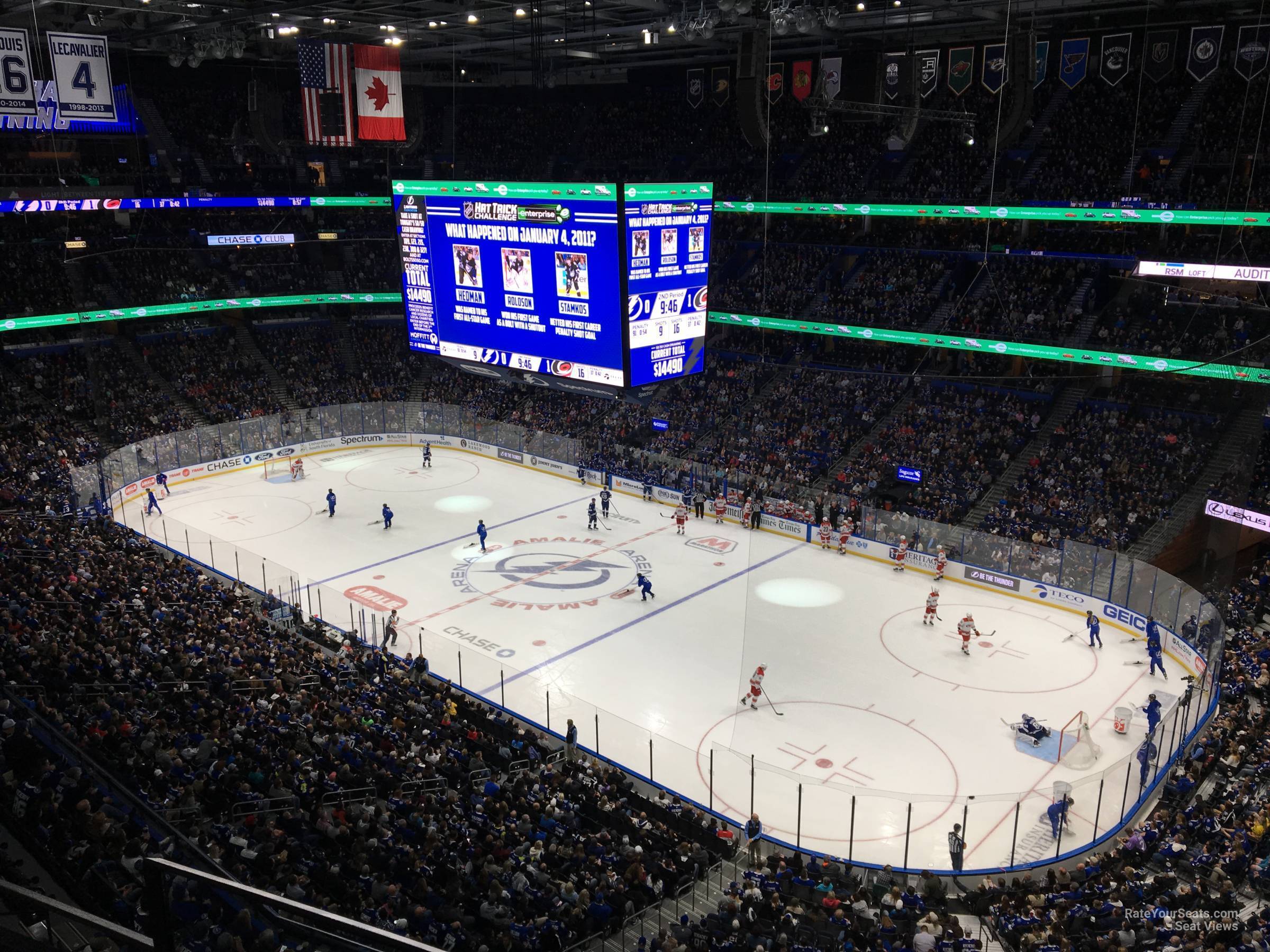 section 312, row c seat view  for hockey - amalie arena