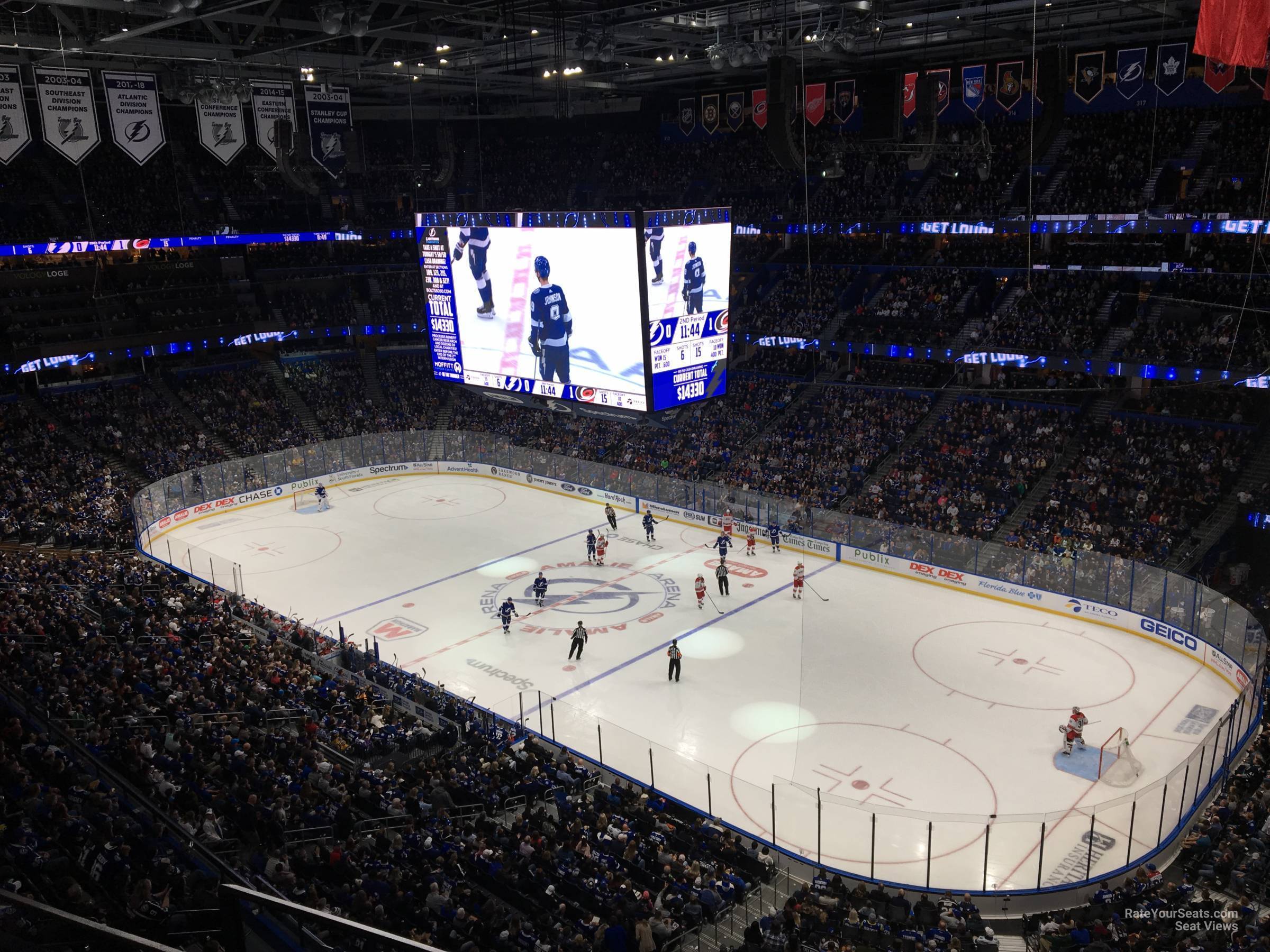 section 327, row c seat view  for hockey - amalie arena
