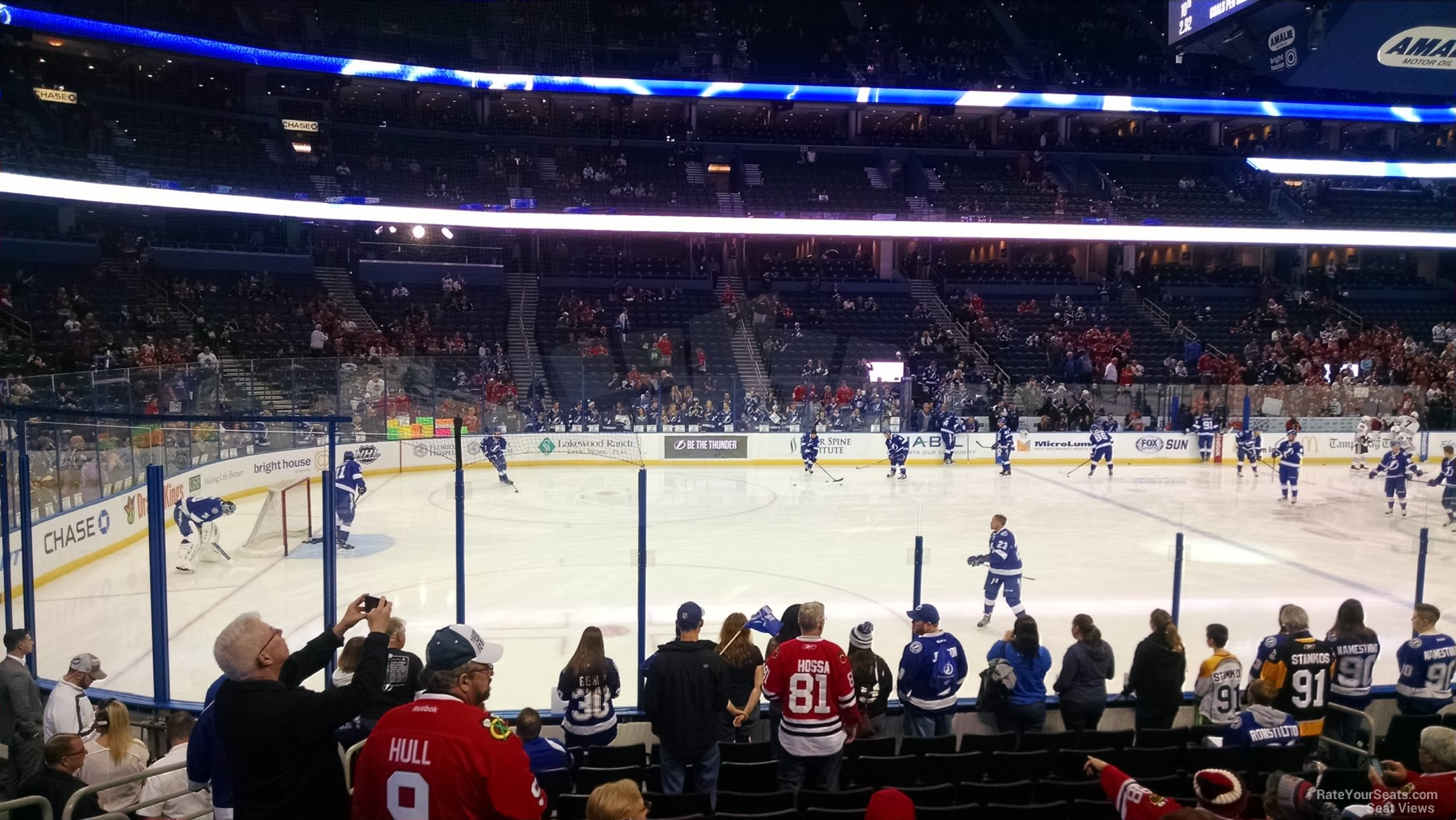 section 103, row m seat view  for hockey - amalie arena