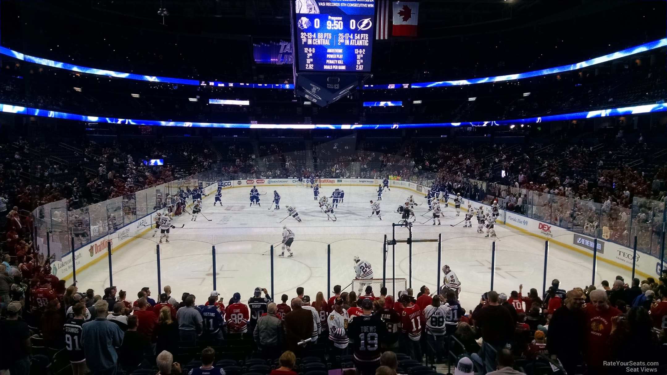 section 124, row v seat view  for hockey - amalie arena
