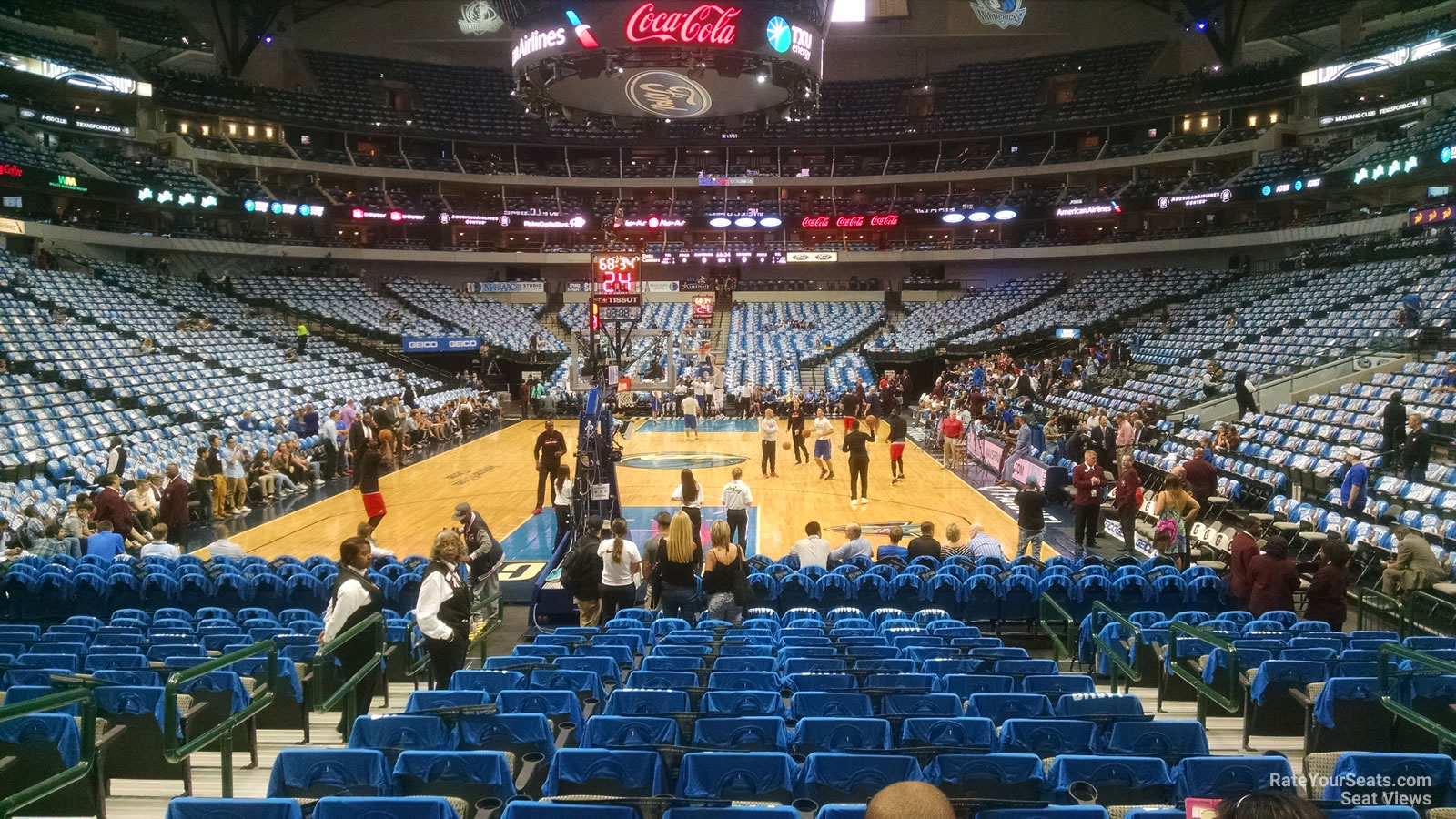 section 124, row d seat view  for basketball - american airlines center