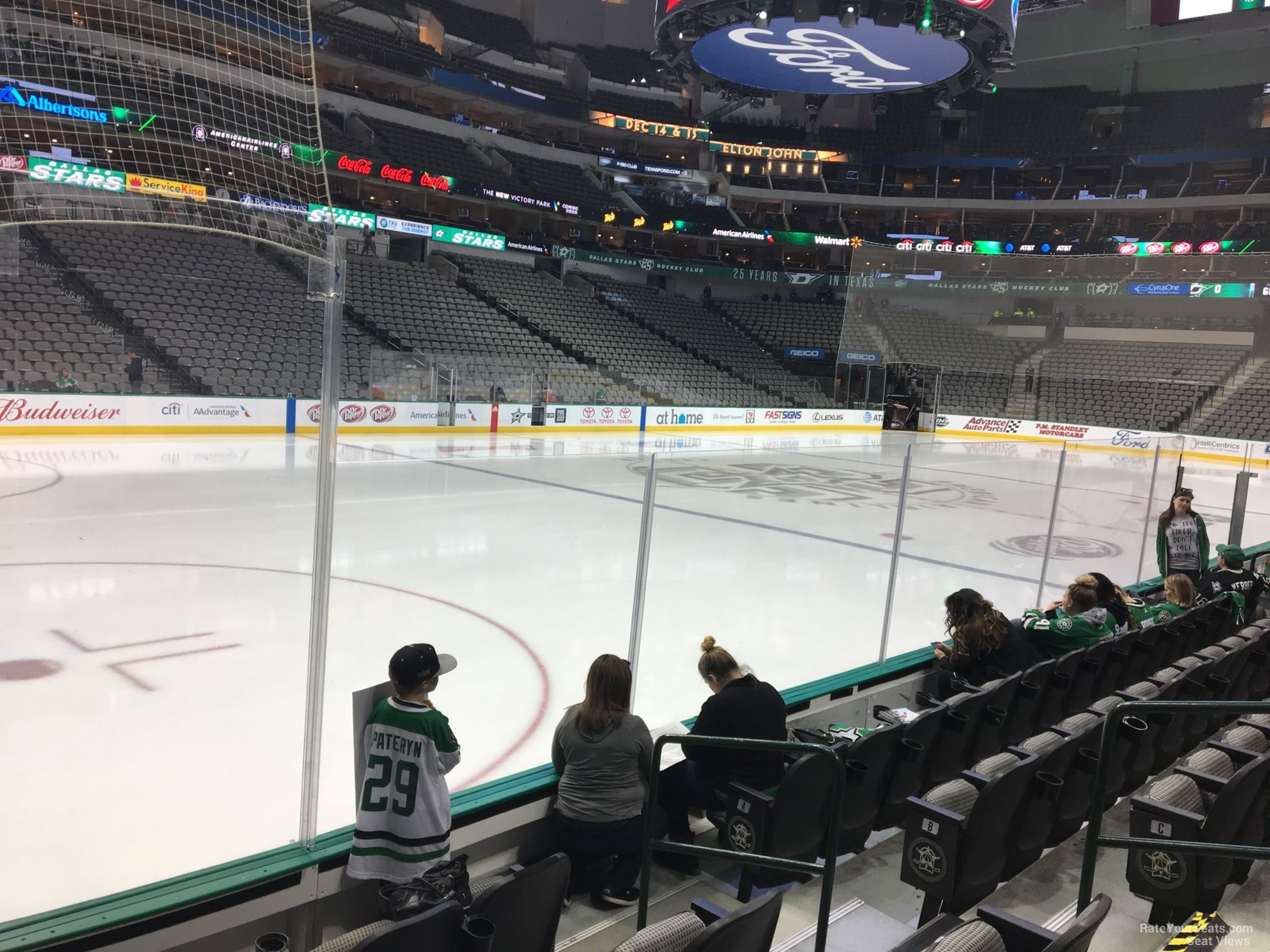 section 121, row e seat view  for hockey - american airlines center