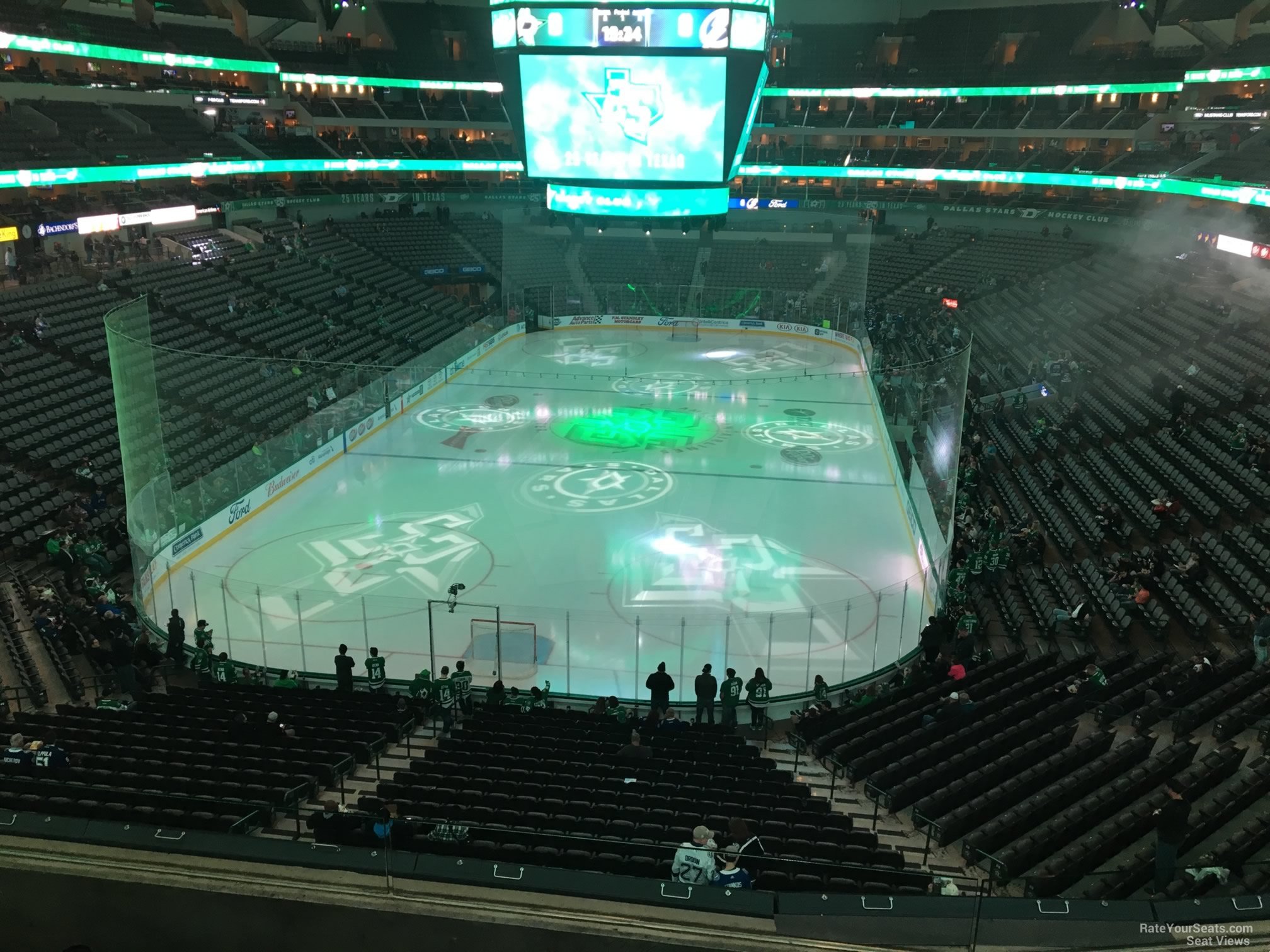 section 225, row d seat view  for hockey - american airlines center