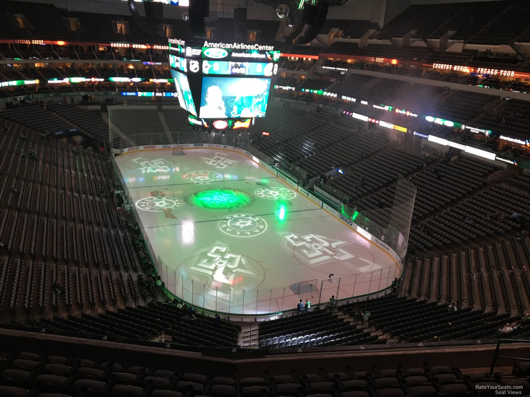 section 303, row ee seat view  for hockey - american airlines center