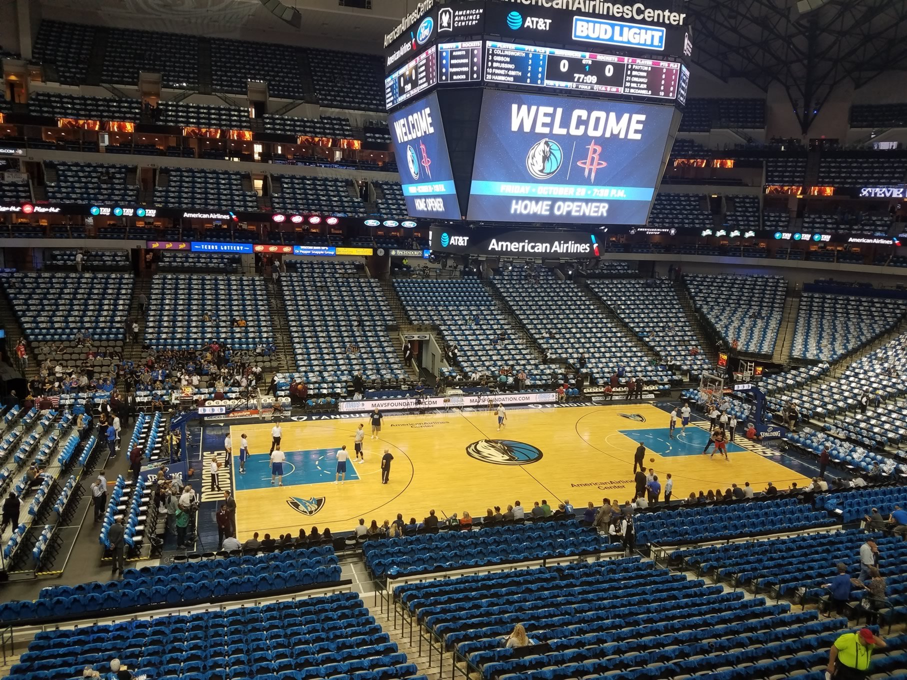 section 211, row a seat view  for basketball - american airlines center