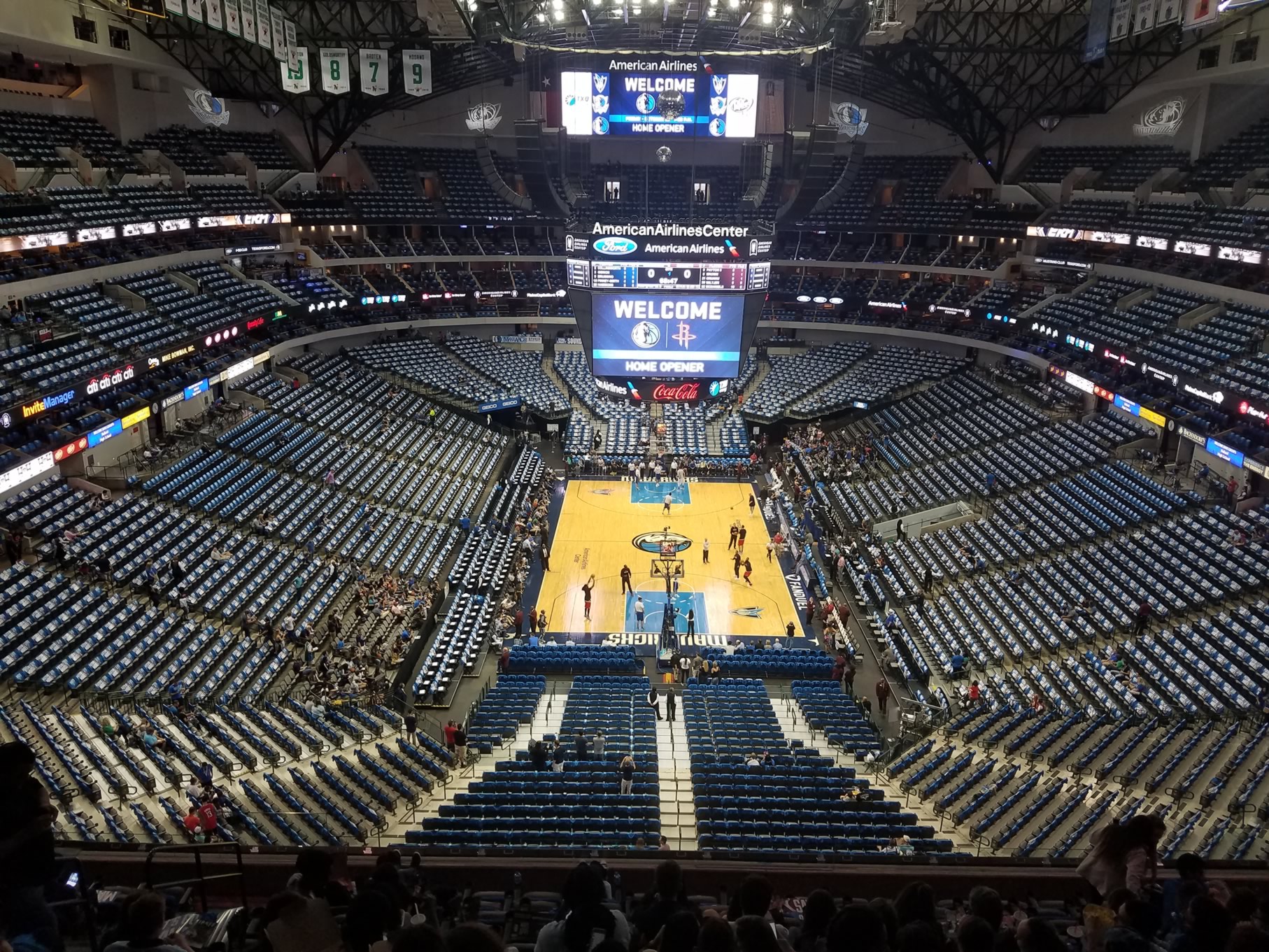 section 301, row g seat view  for basketball - american airlines center
