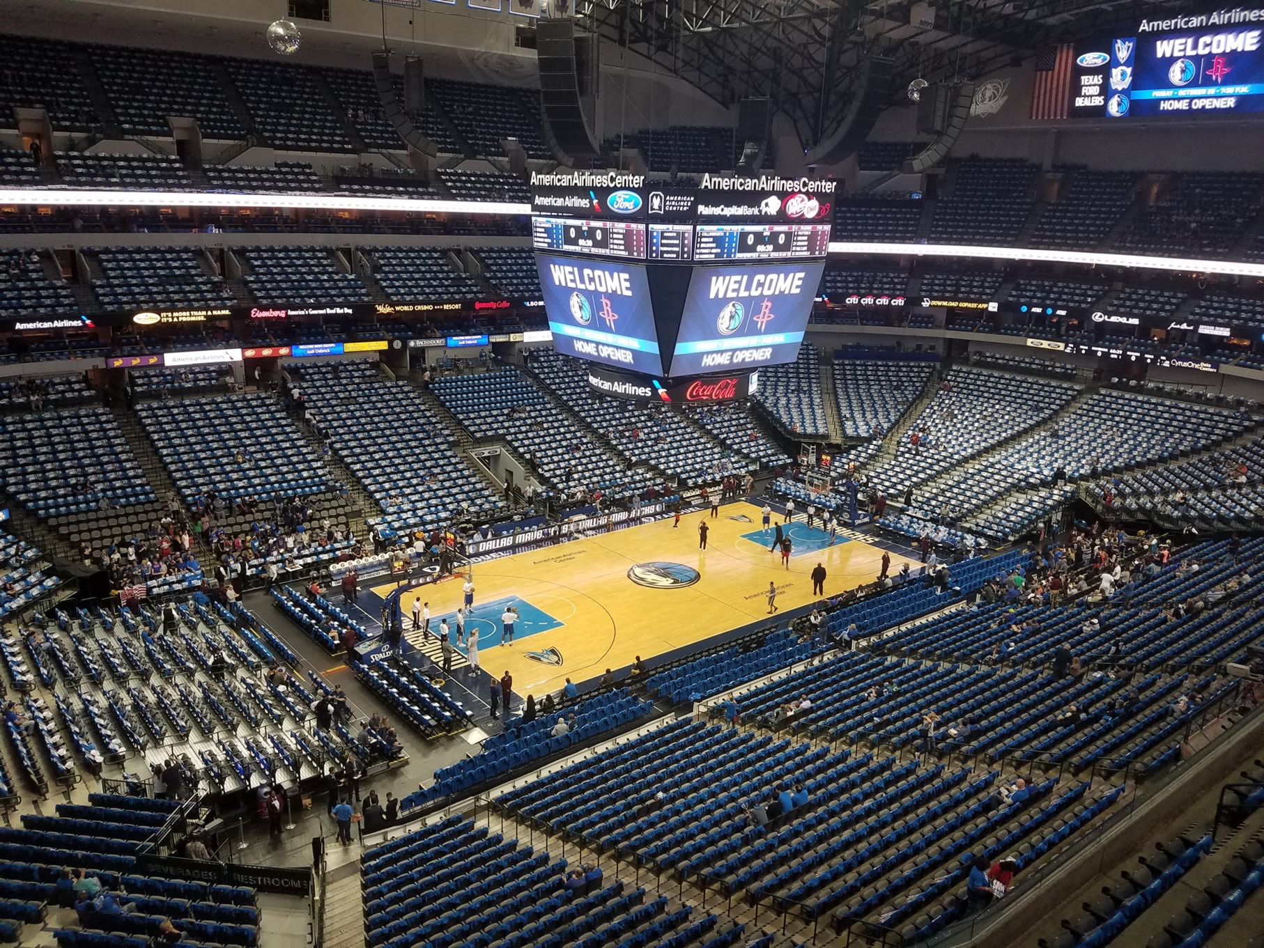 section 313, row a seat view  for basketball - american airlines center