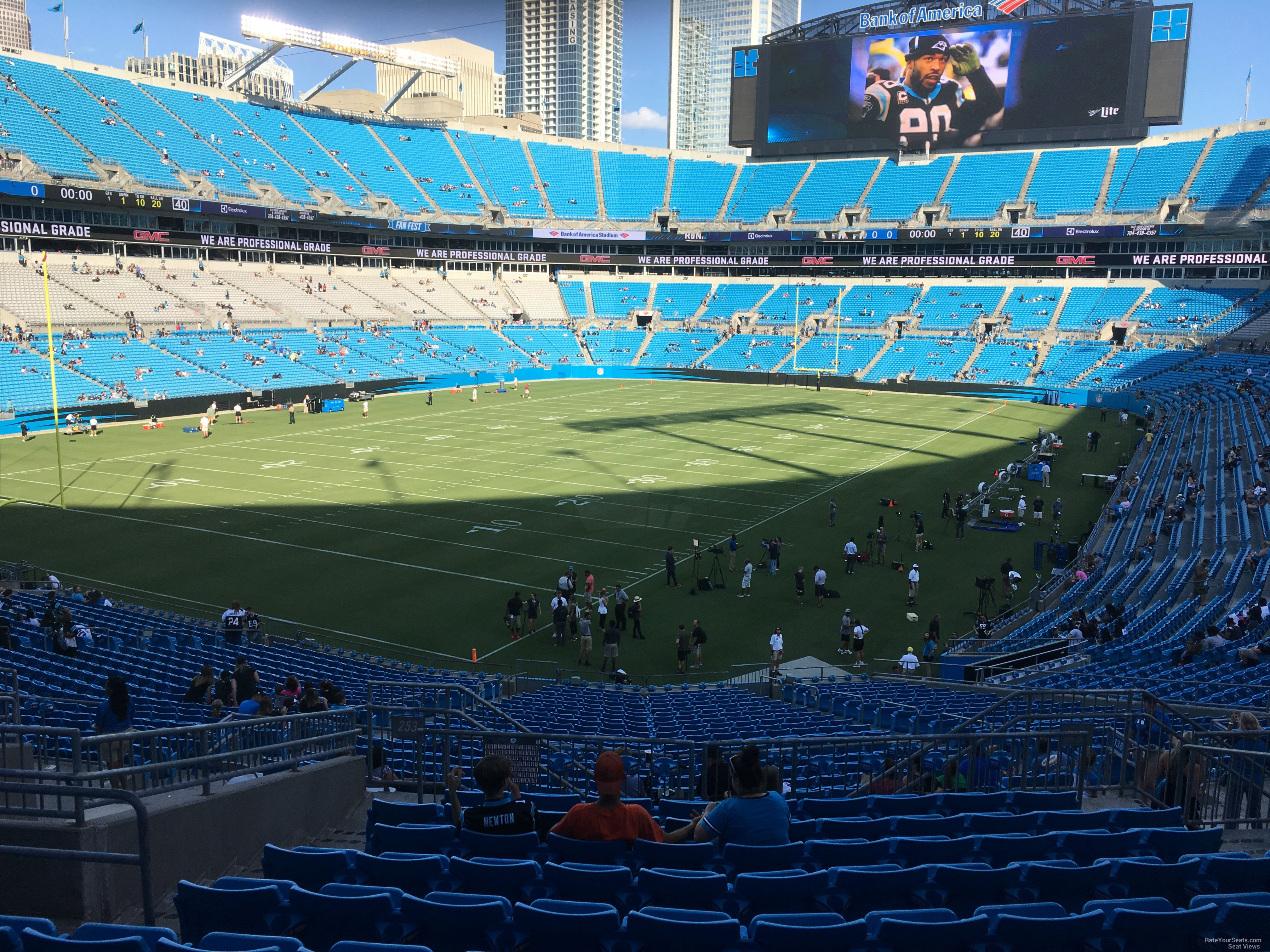 section 253, row 10 seat view  for football - bank of america stadium