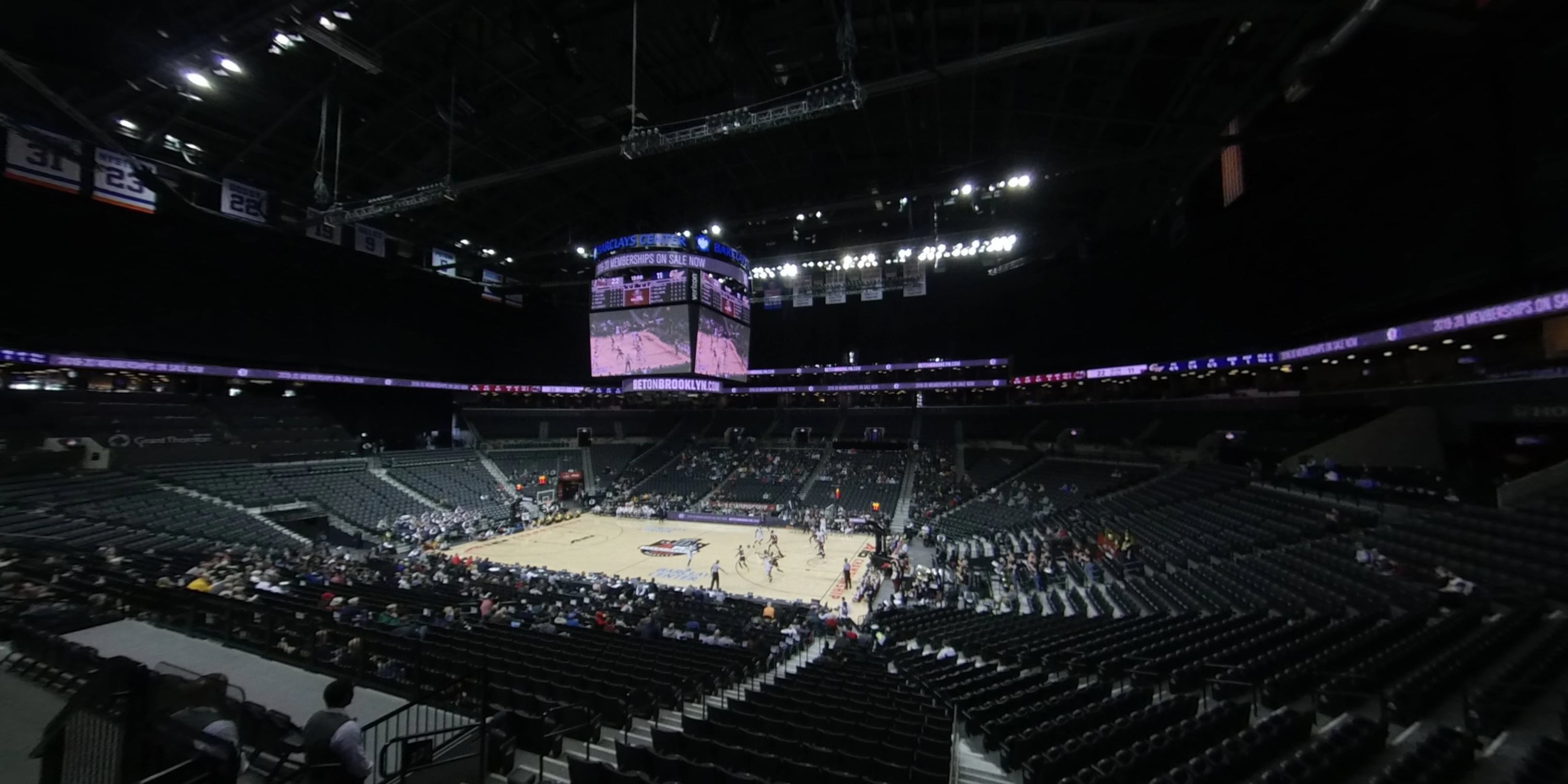 section 121 panoramic seat view  for basketball - barclays center