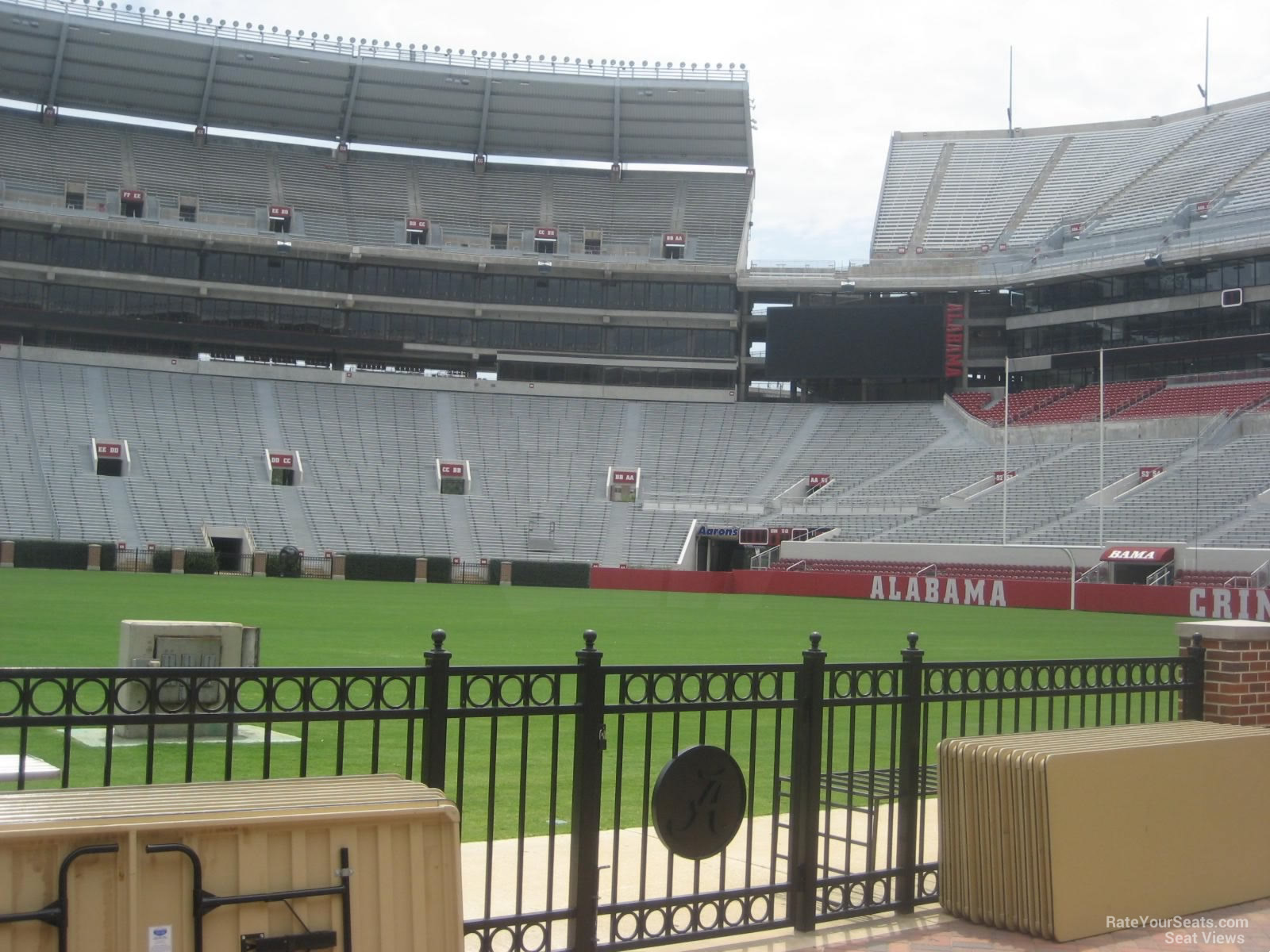 section g, row 1 seat view  - bryant-denny stadium