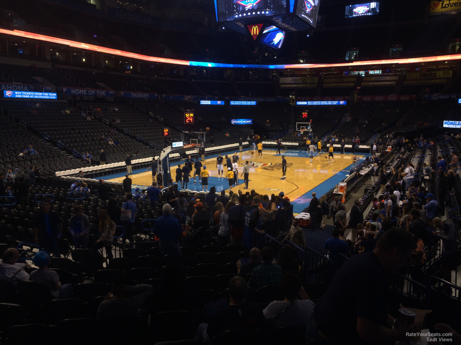 chesapeake energy arena section 119 oklahoma city thunder basketball arena seating chart