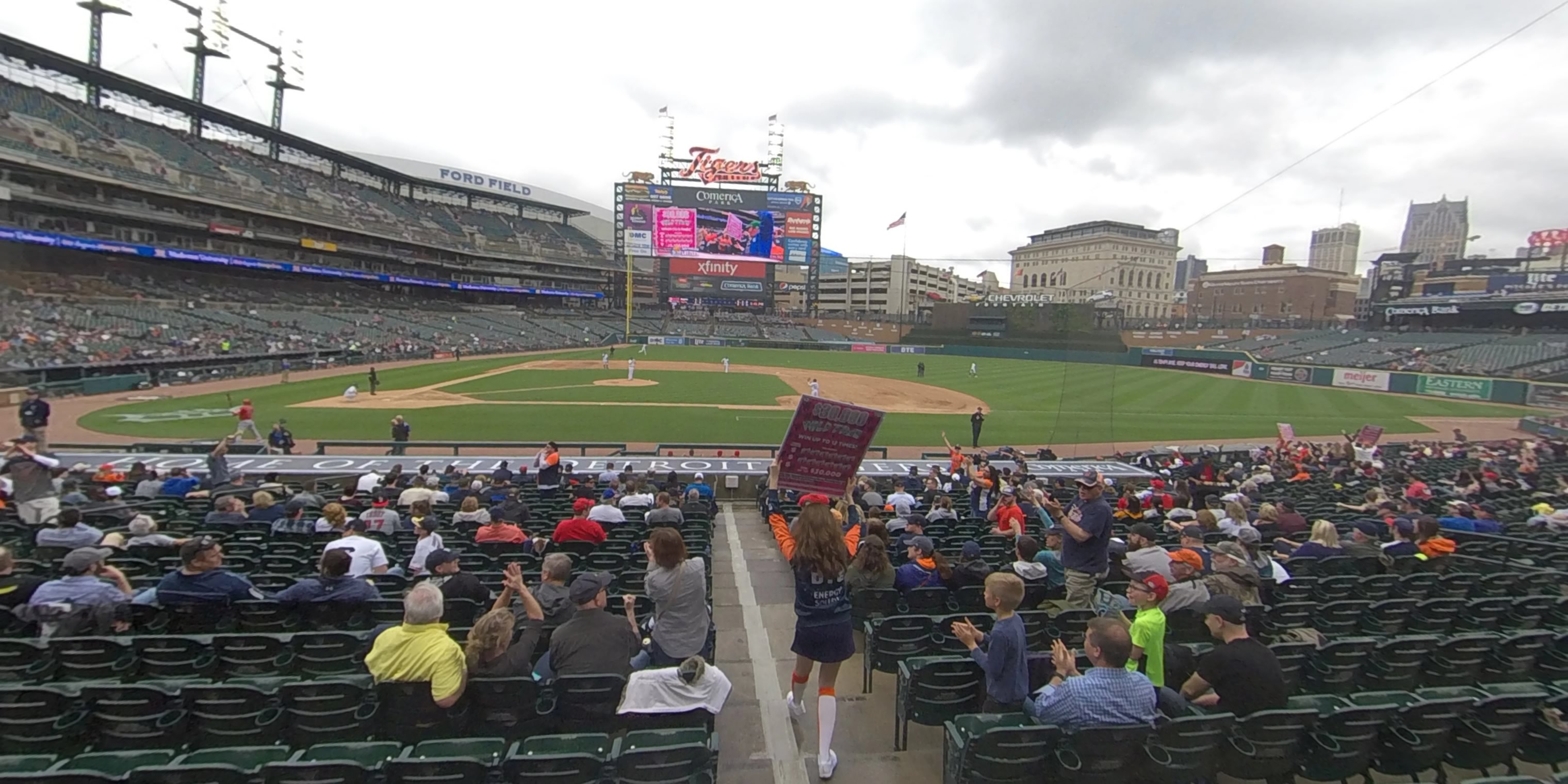 section 121 panoramic seat view  for baseball - comerica park