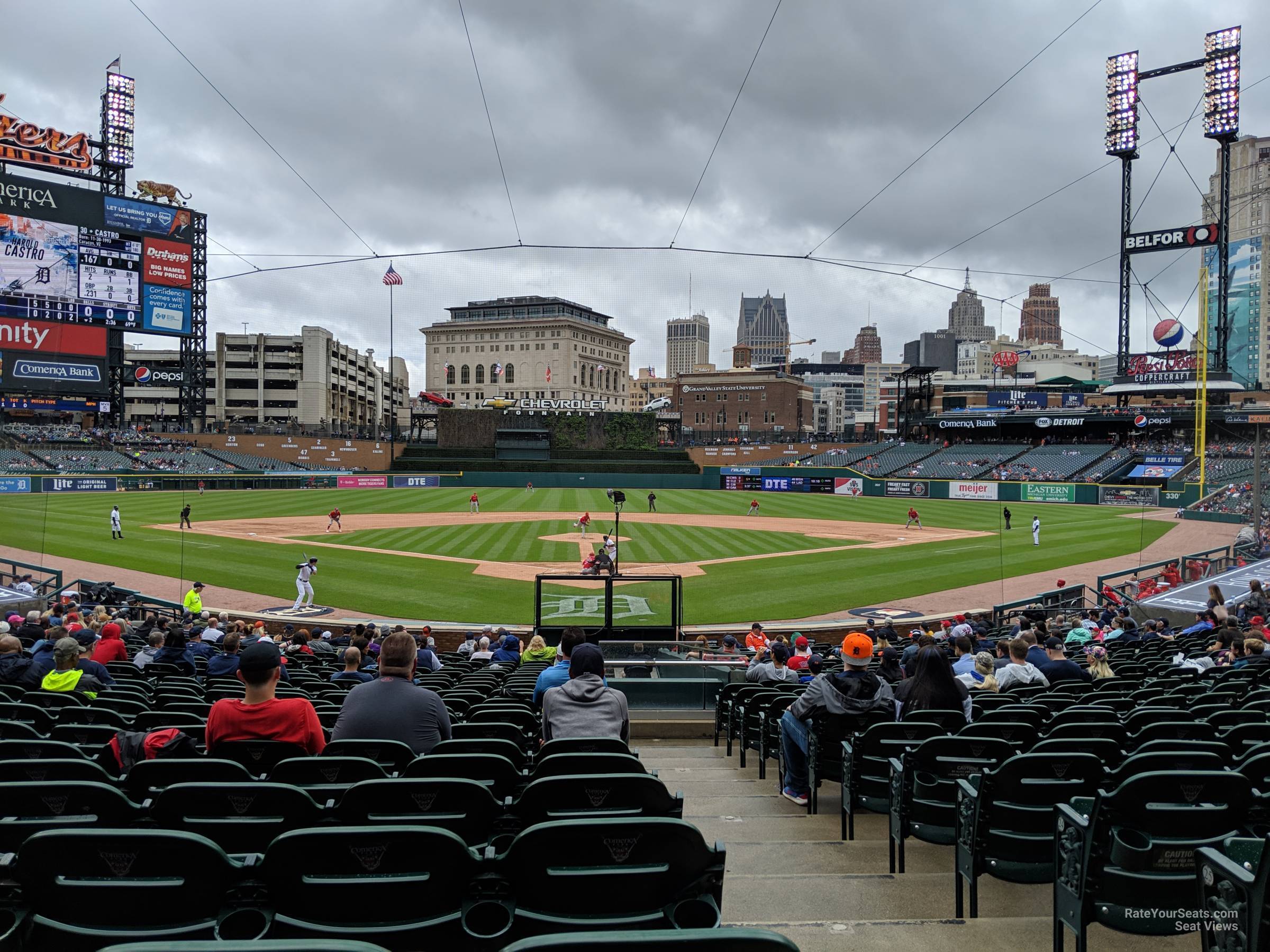 section 128, row 27 seat view  for baseball - comerica park