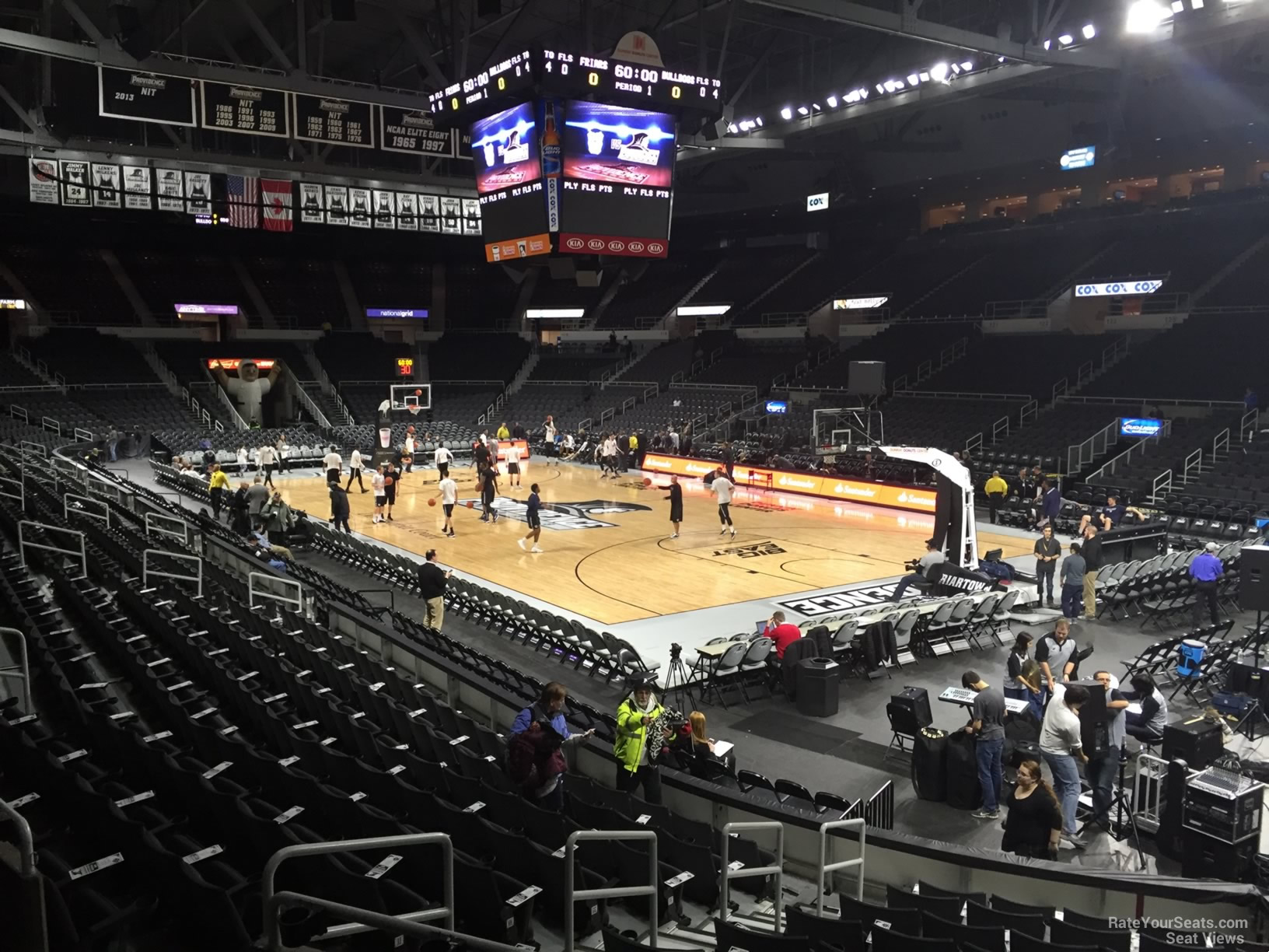 section 104, row d seat view  for basketball - amica mutual pavilion