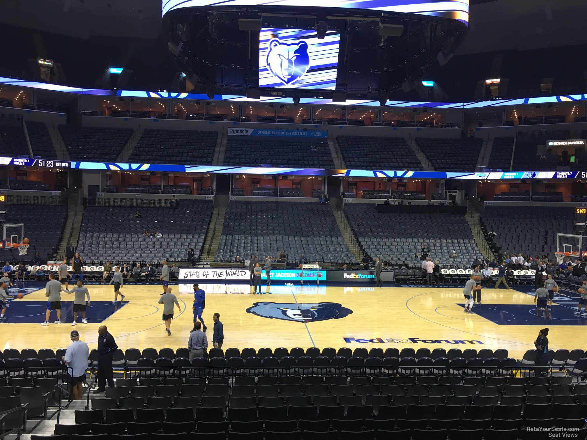 section 114, row r seat view  for basketball - fedex forum