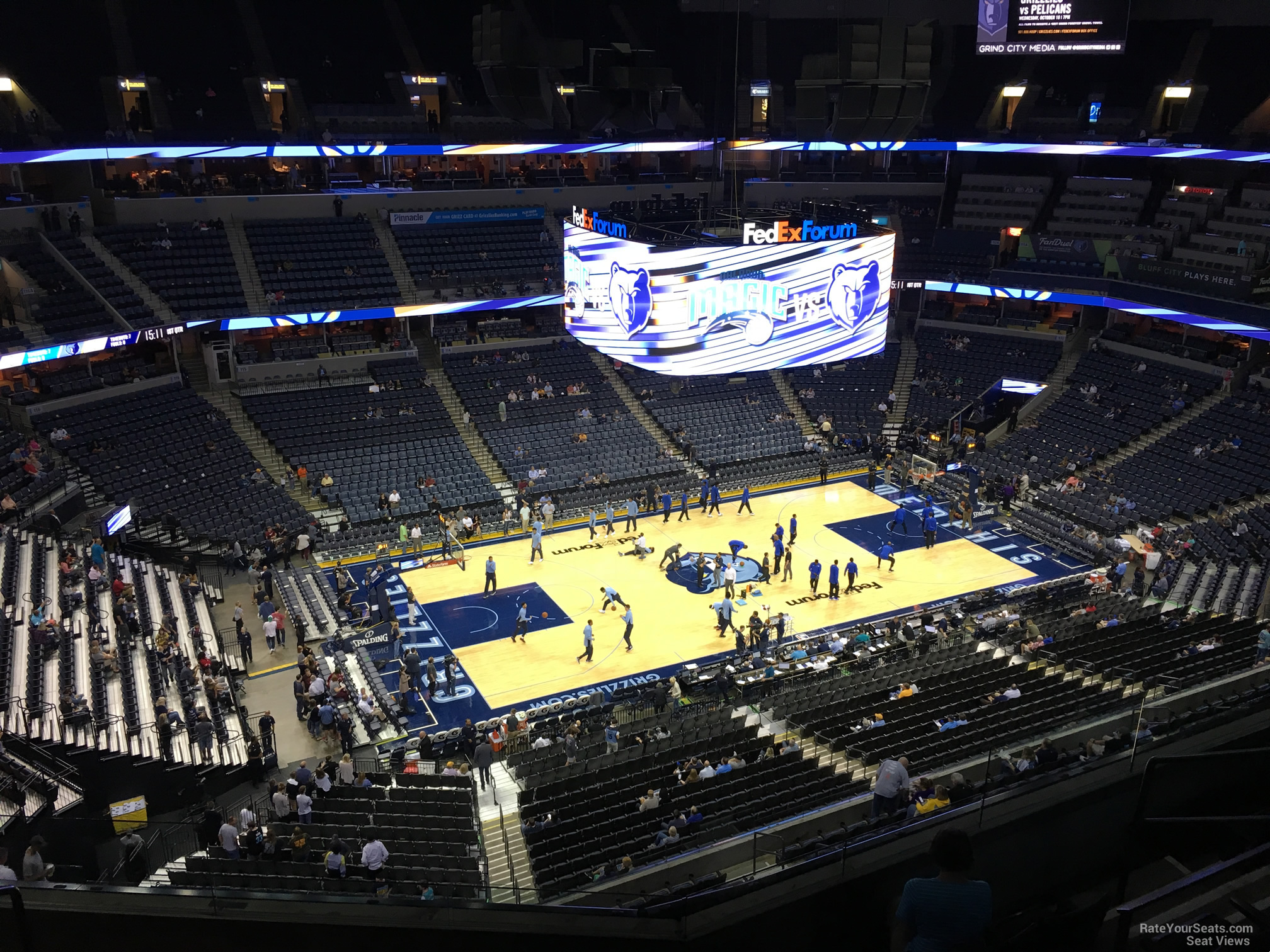 section 206, row f seat view  for basketball - fedex forum