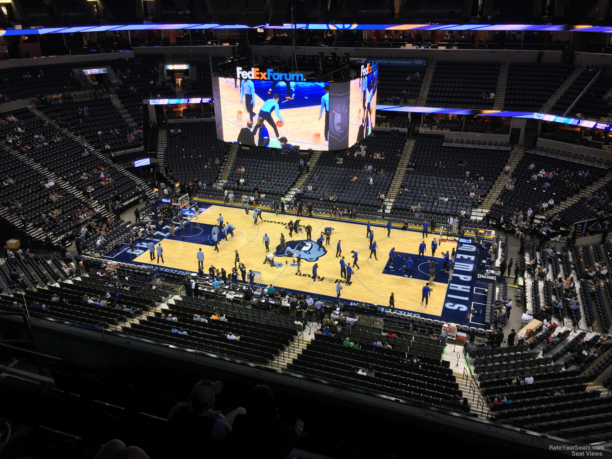section 210, row f seat view  for basketball - fedex forum