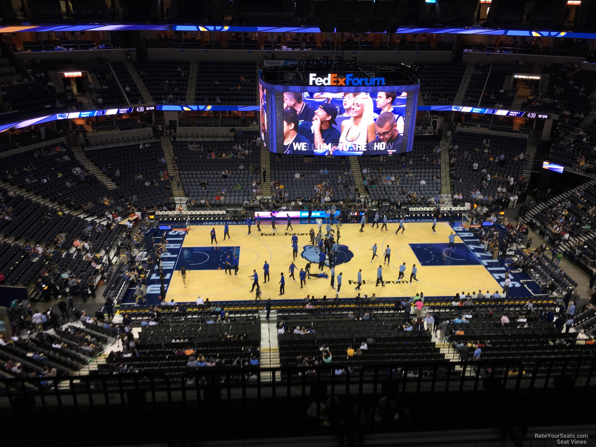 section 224, row f seat view  for basketball - fedex forum