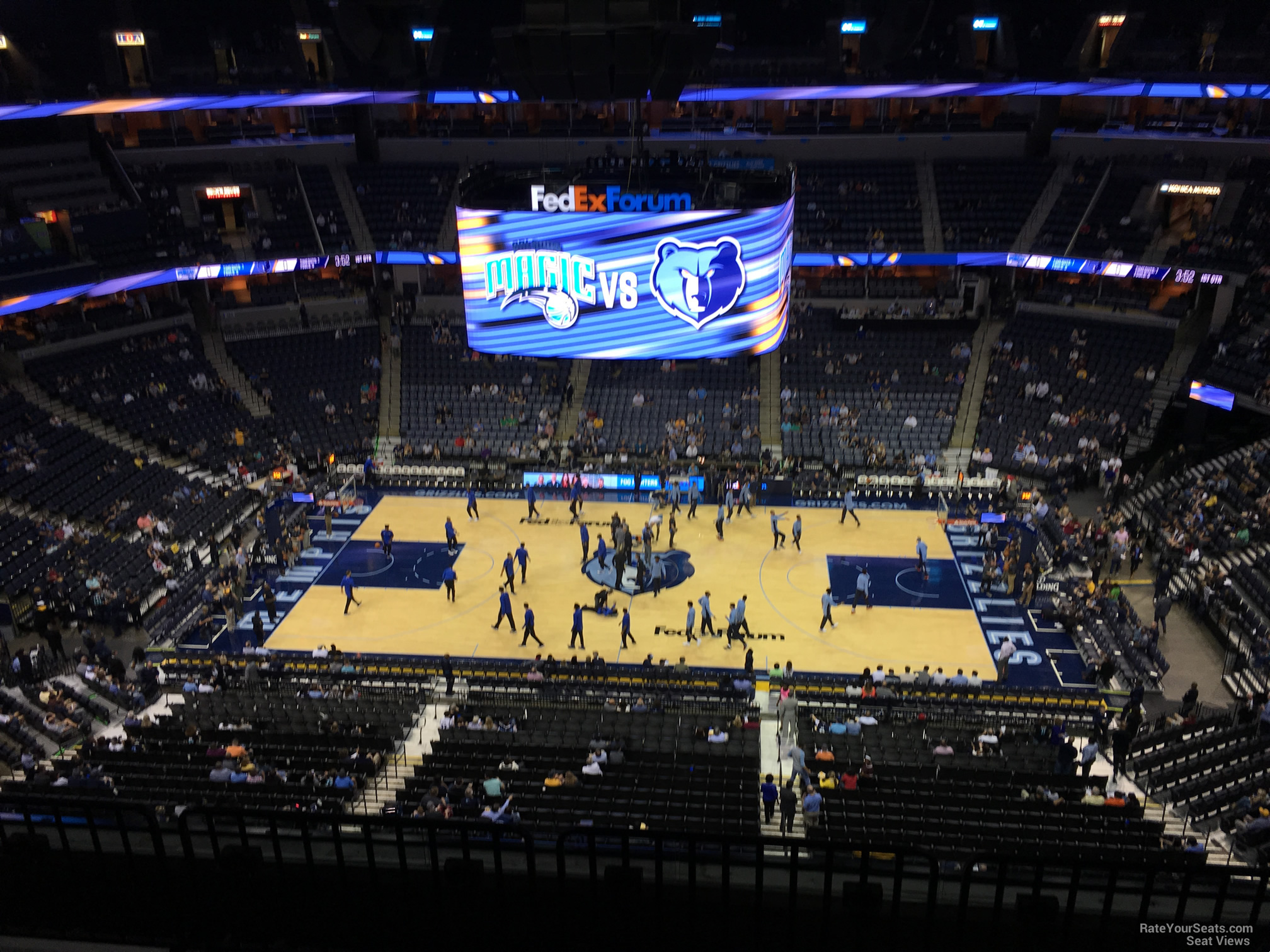 section 225, row f seat view  for basketball - fedex forum