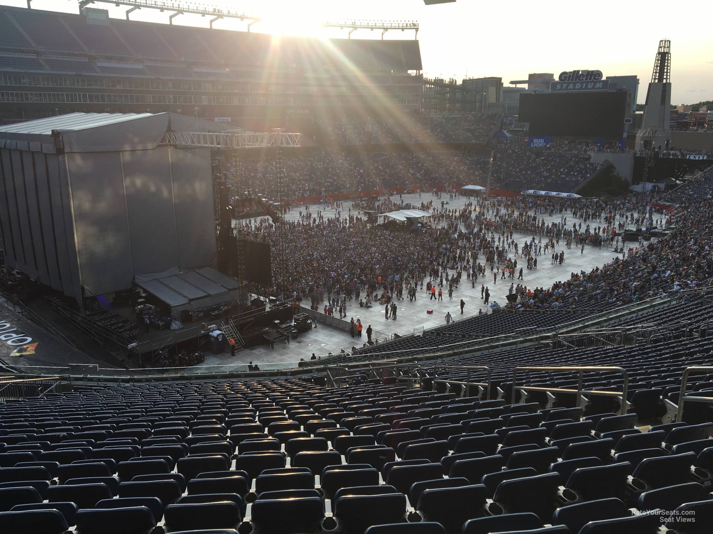 section 216, row 27 seat view  for concert - gillette stadium