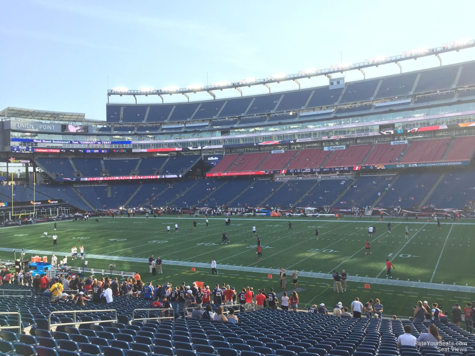 section 106, row 29 seat view  for football - gillette stadium