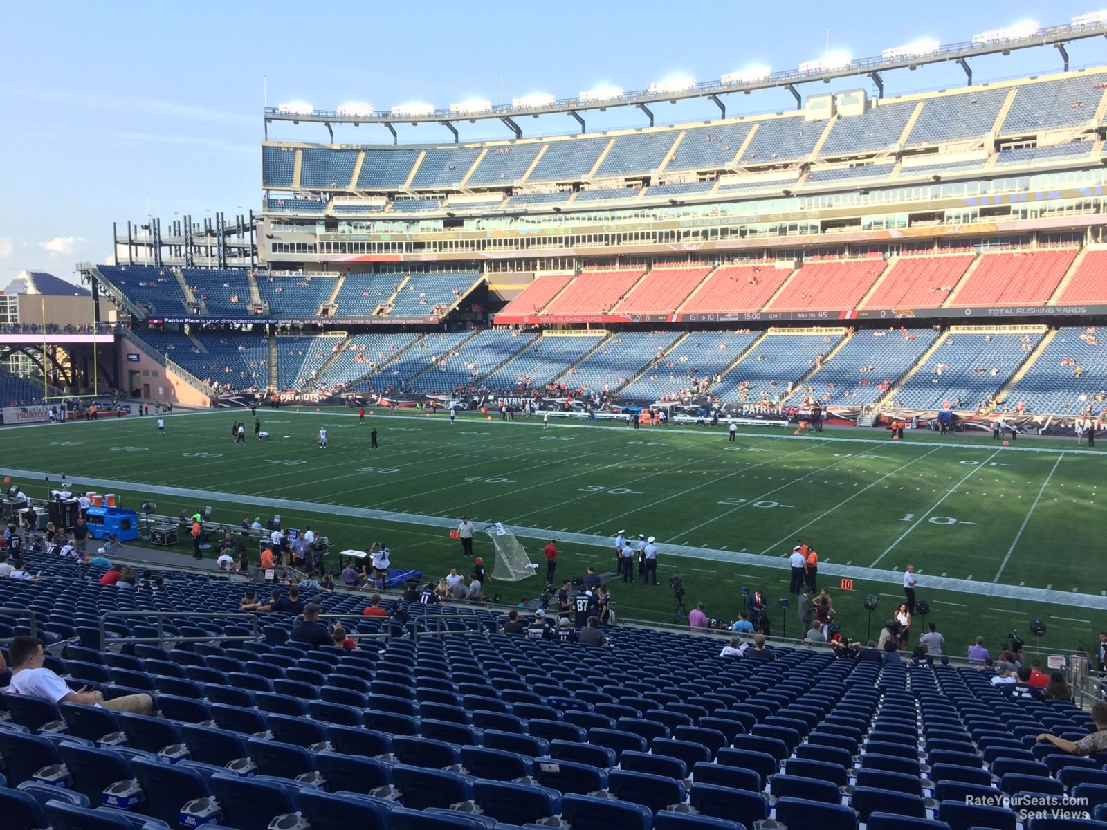 section 128, row 29 seat view  for football - gillette stadium