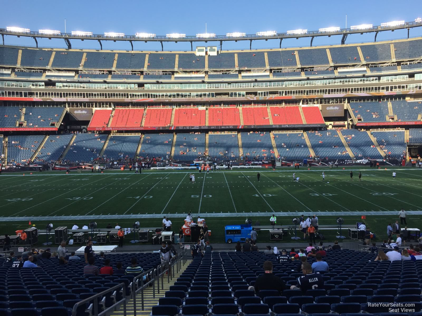 section 131, row 29 seat view  for football - gillette stadium